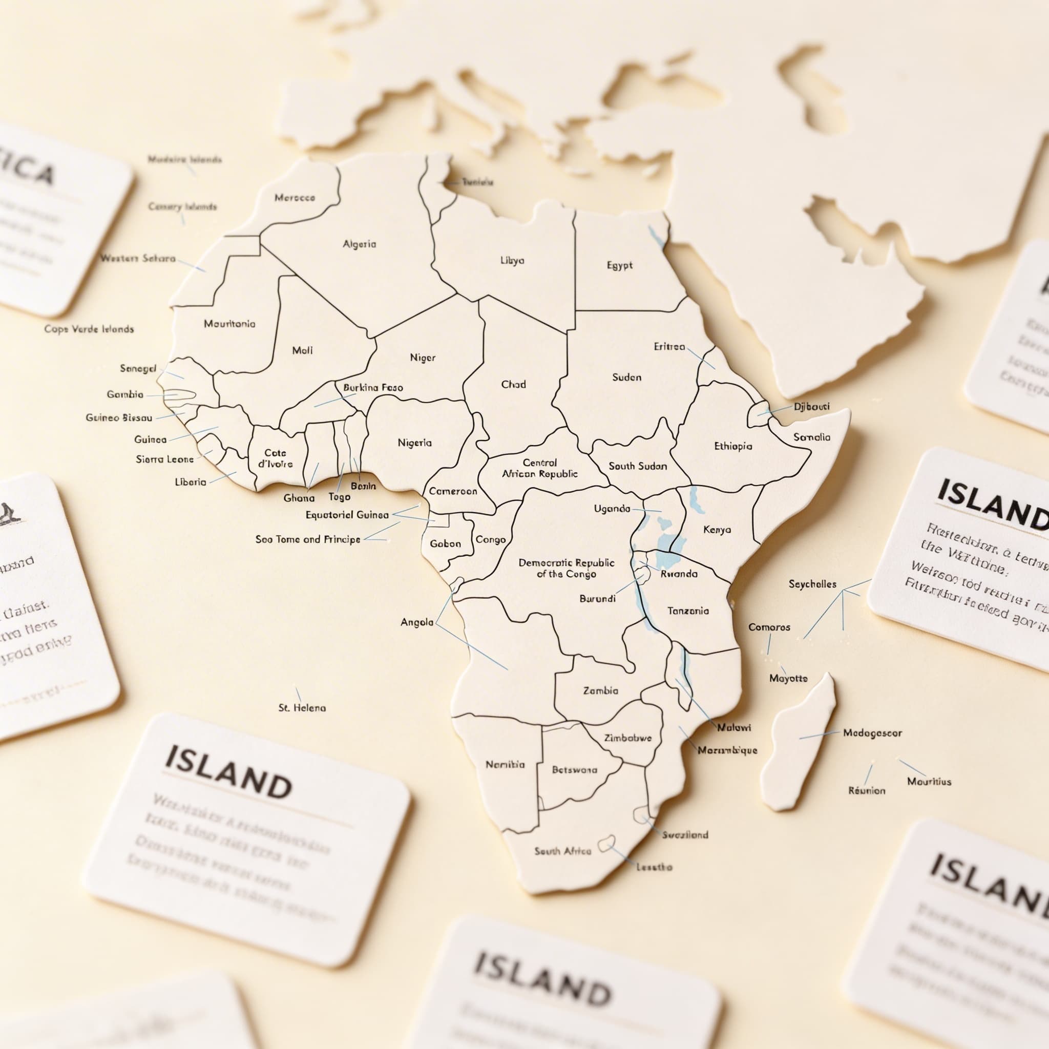 Kontrolní mapa Afriky: s popisky — Katalogový pohled