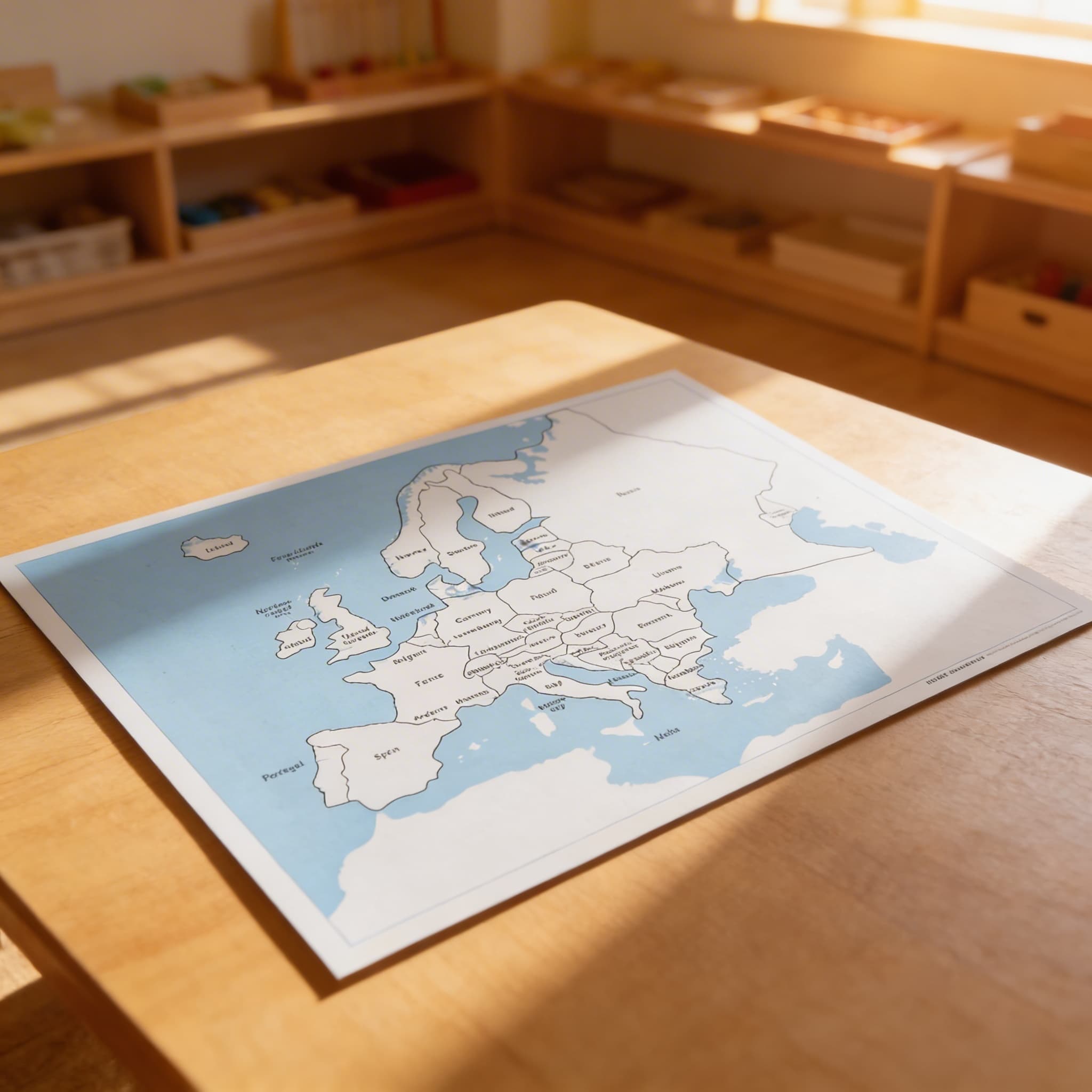 Kontrolní mapa Evropy: s popisky — Při použití