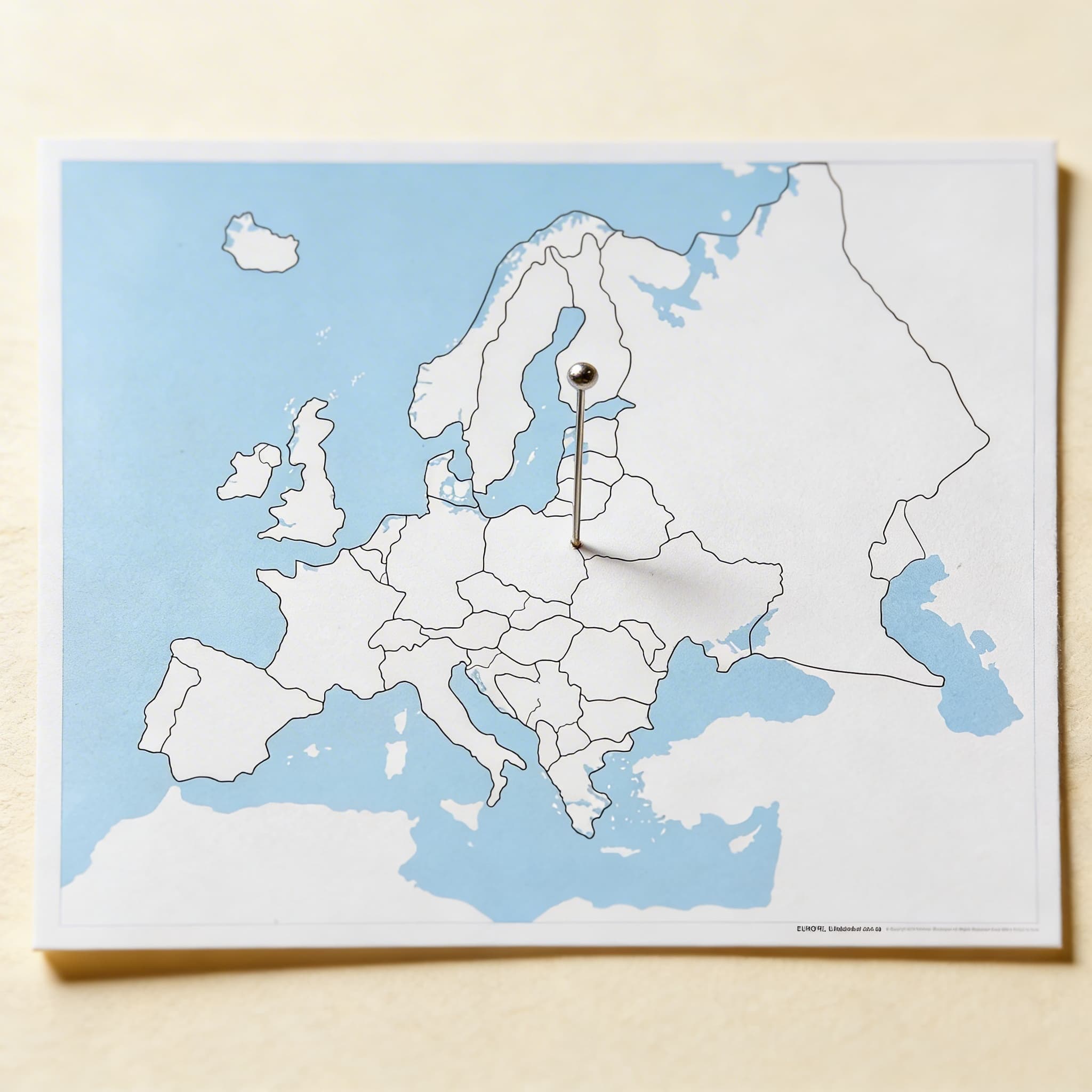 Kontrolní mapa Evropy: bez popisků — Katalogový pohled