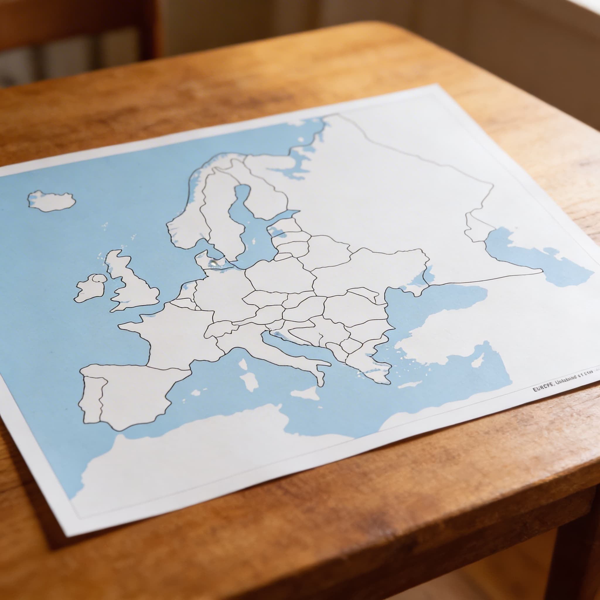 Kontrolní mapa Evropy: bez popisků — Detailní pohled