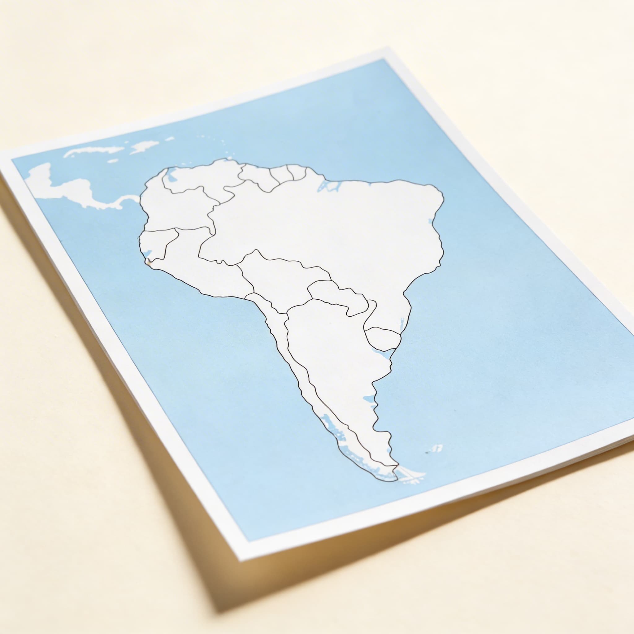 Kontrolní mapa Jižní Ameriky: bez popisků — Katalogový pohled