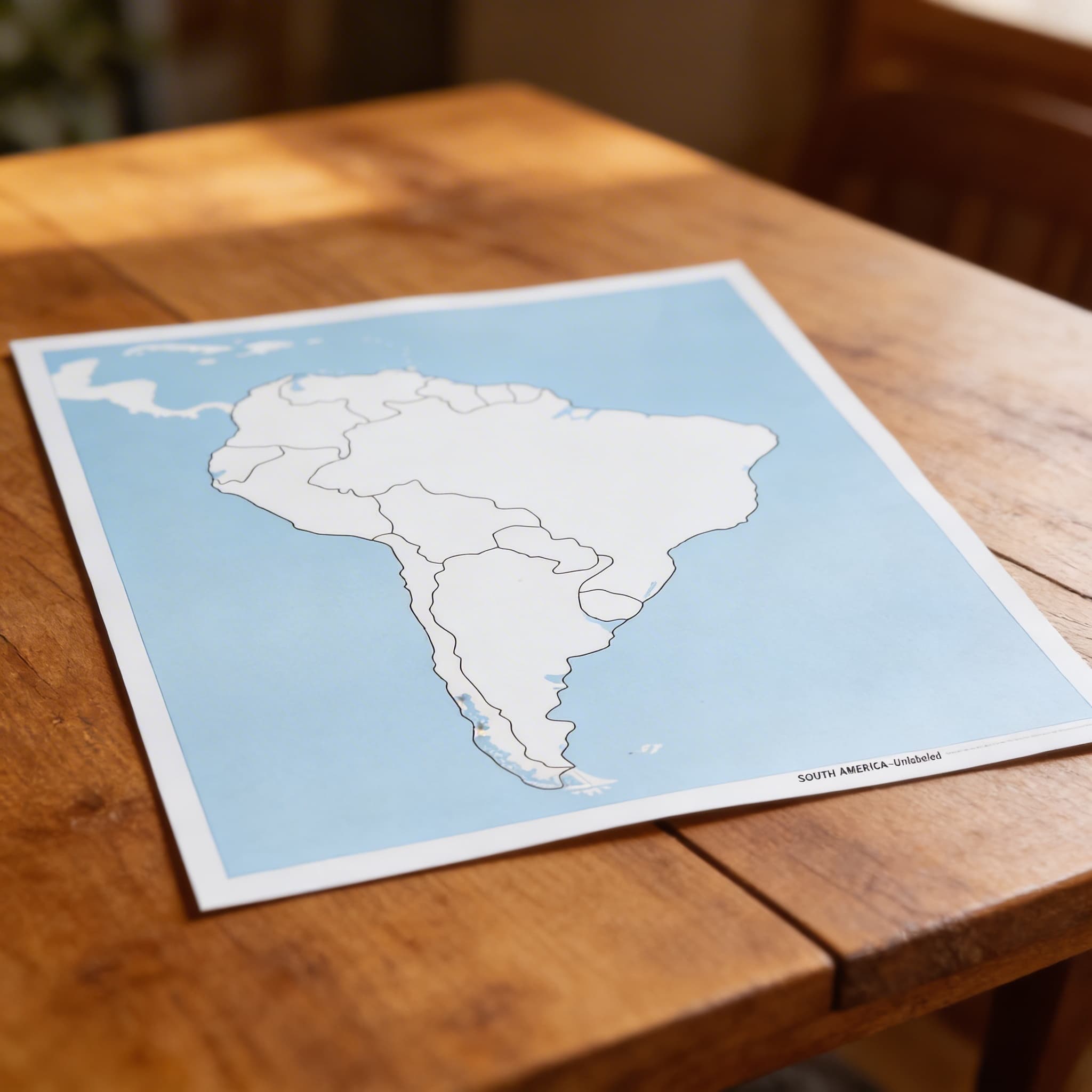 Kontrolní mapa Jižní Ameriky: bez popisků — Detailní pohled