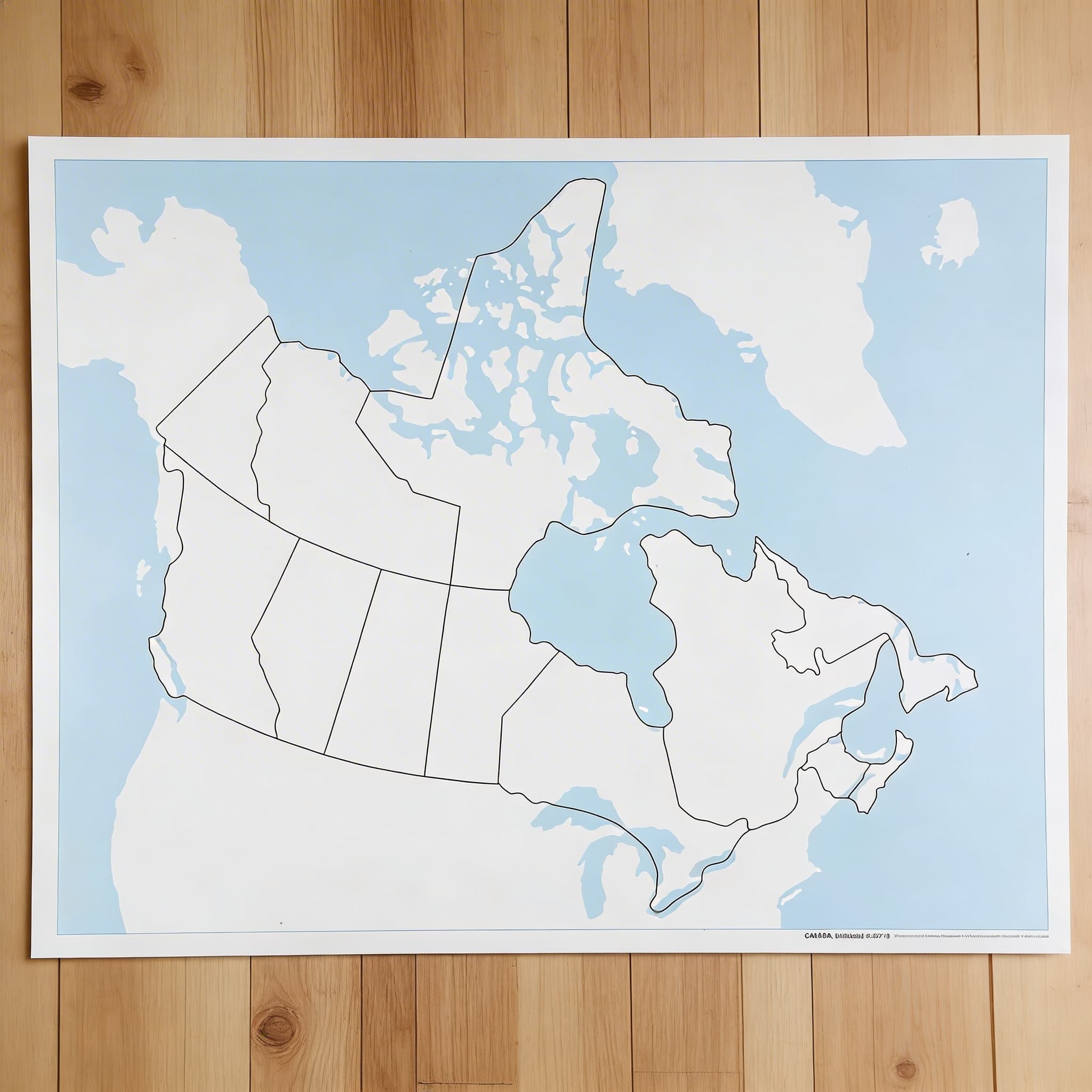 Kontrolná mapa Kanady: bez popisov — Bočný pohľad