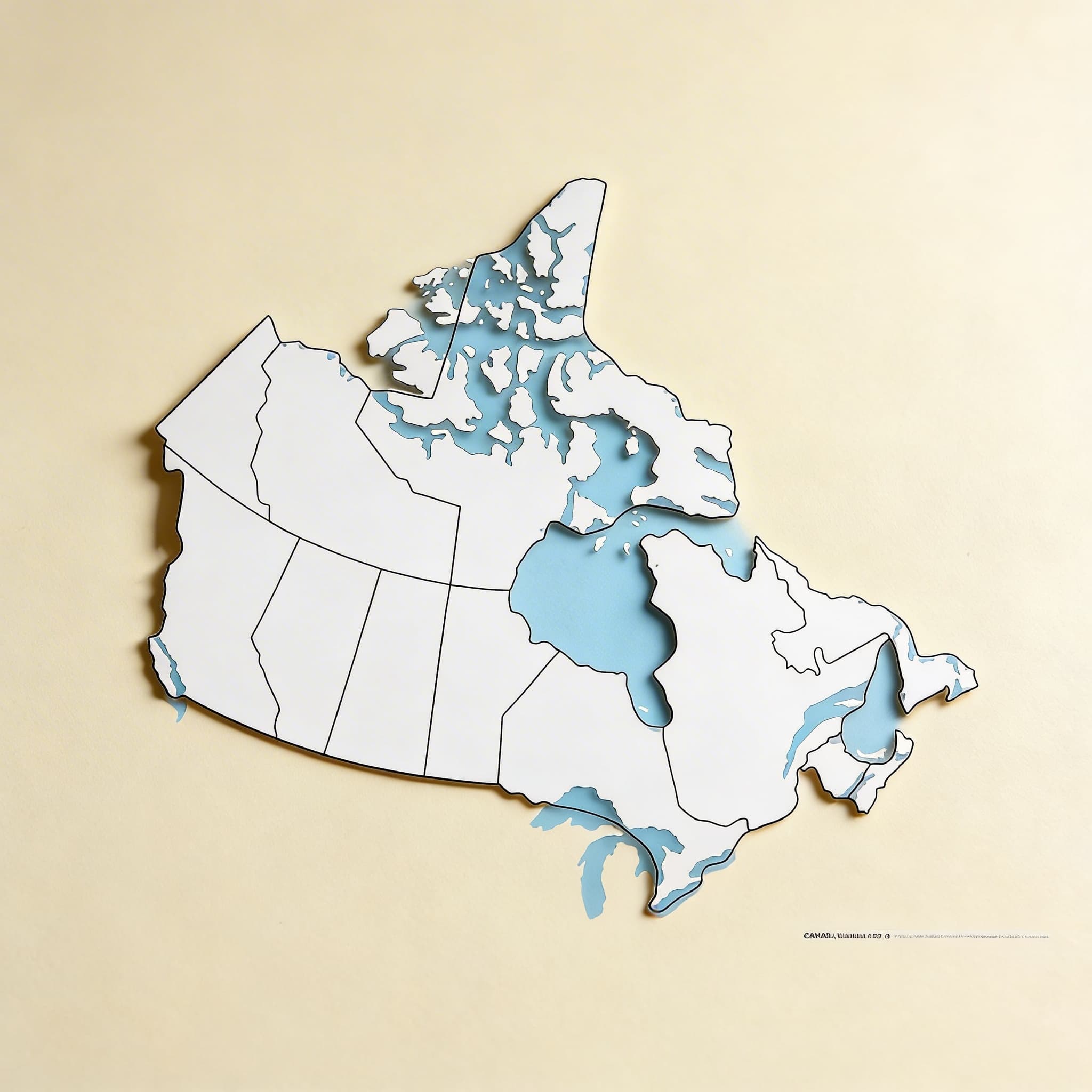 Kontrolná mapa Kanady: bez popisov — Katalógový pohľad