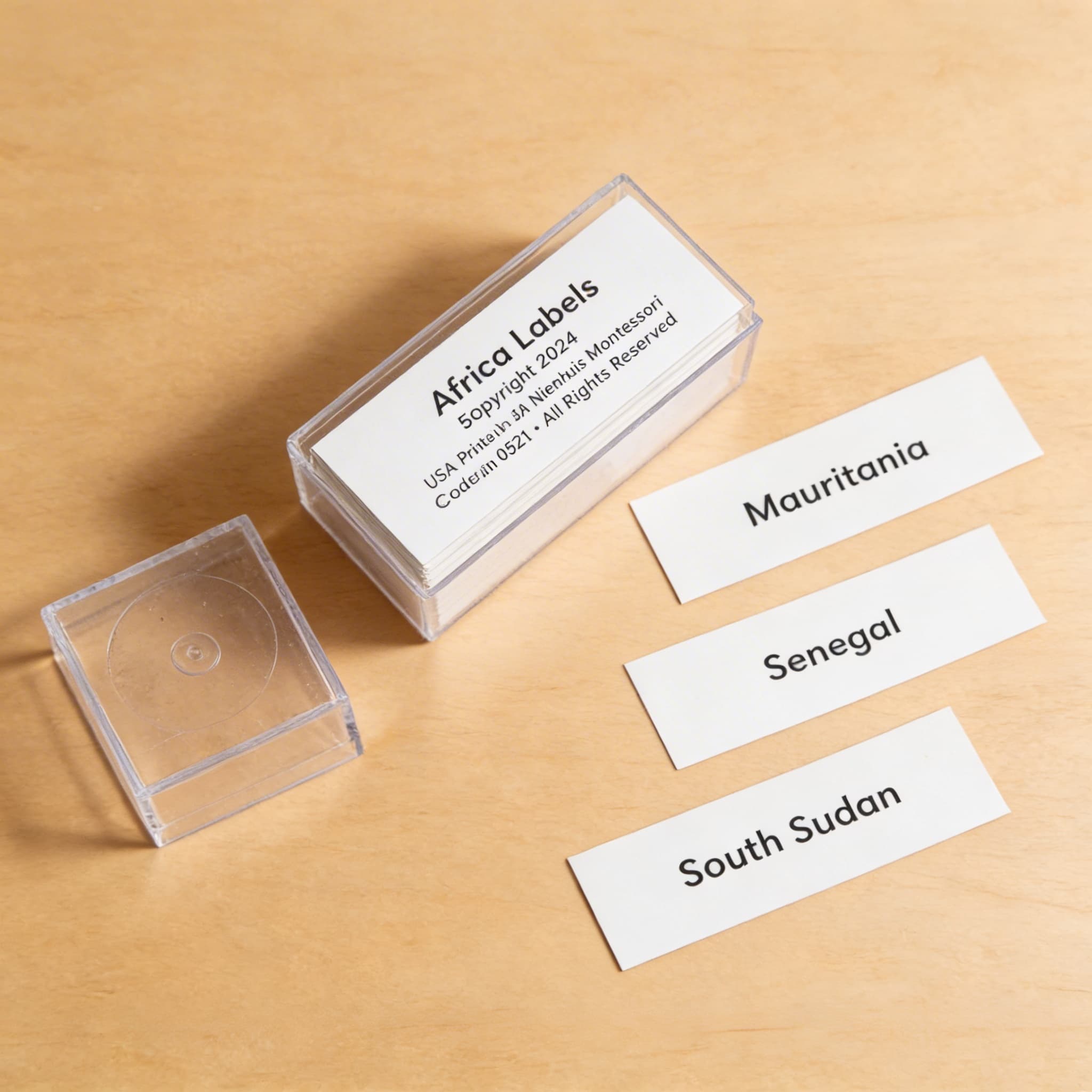 Afrika: Popisky — Příslušenství k puzzle mapám — Boční pohled