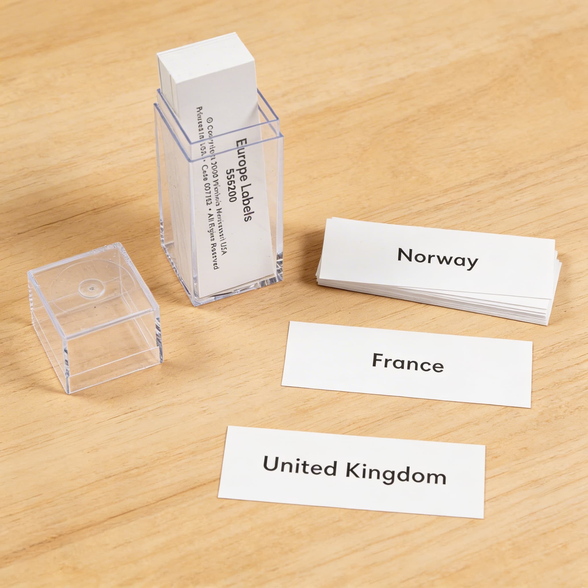 Evropa: Popisky — Příslušenství k puzzle mapám — Boční pohled