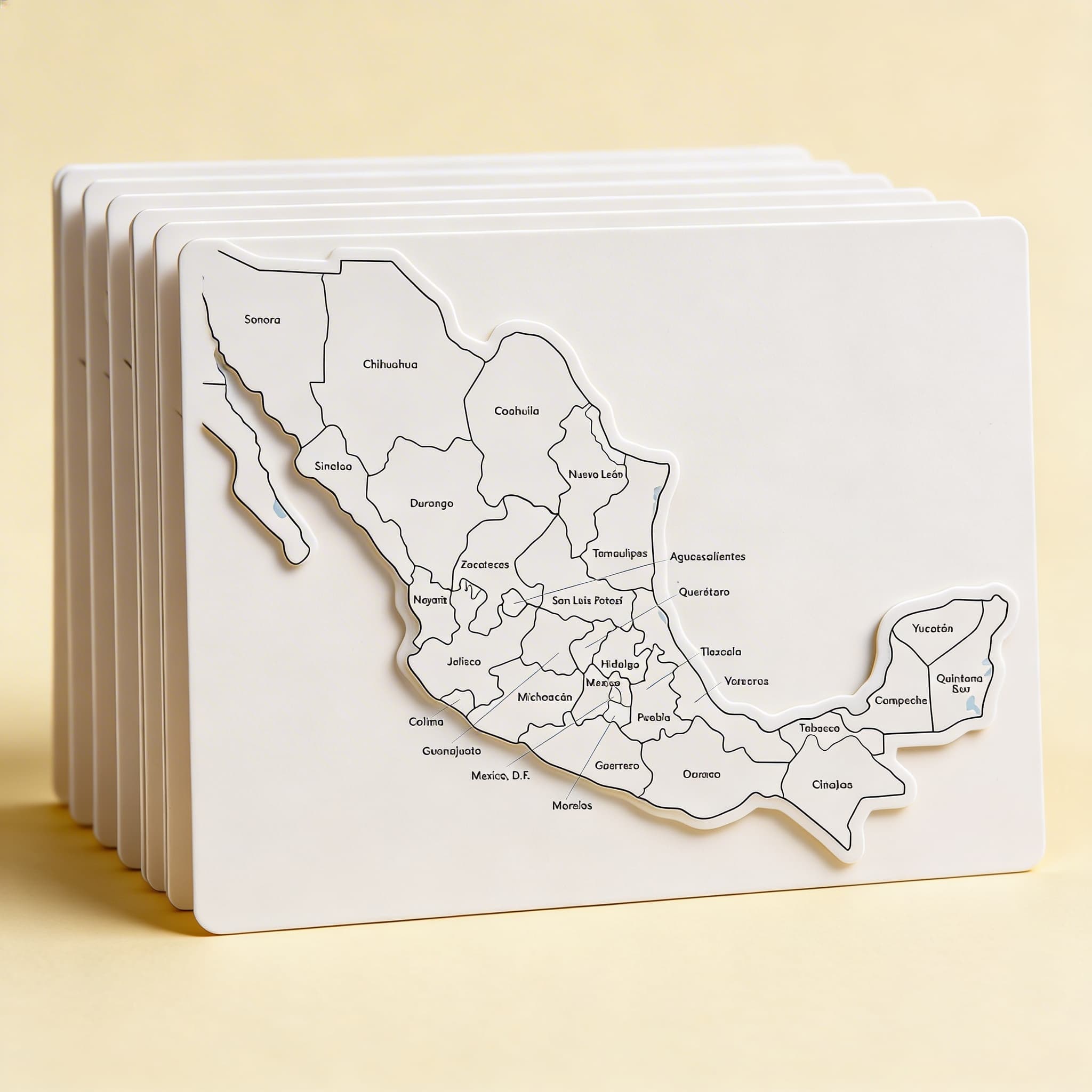 Kontrolná mapa Mexika: s popismi — Katalógový pohľad