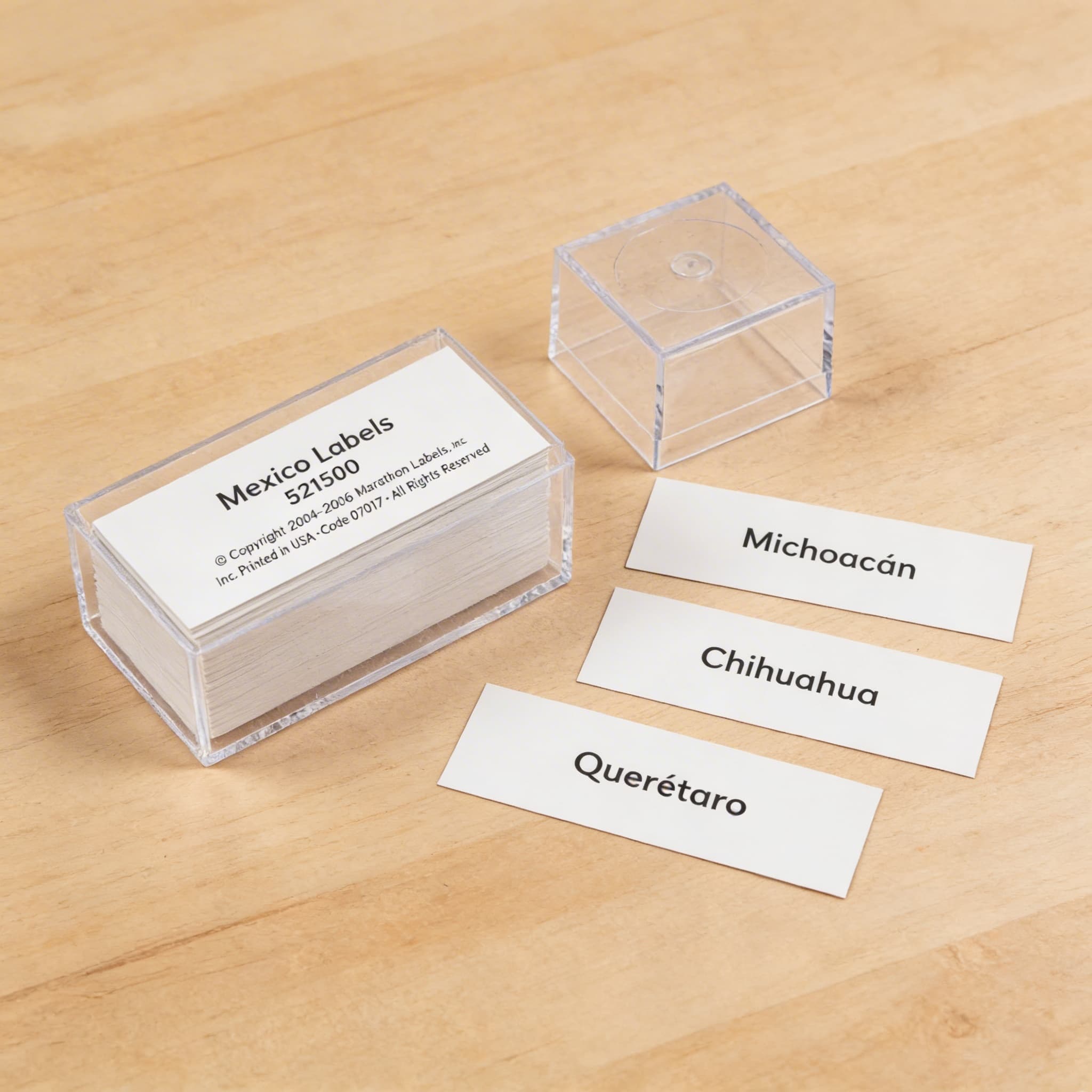 Mexiko: Popisky — Příslušenství k puzzle mapám — Boční pohled