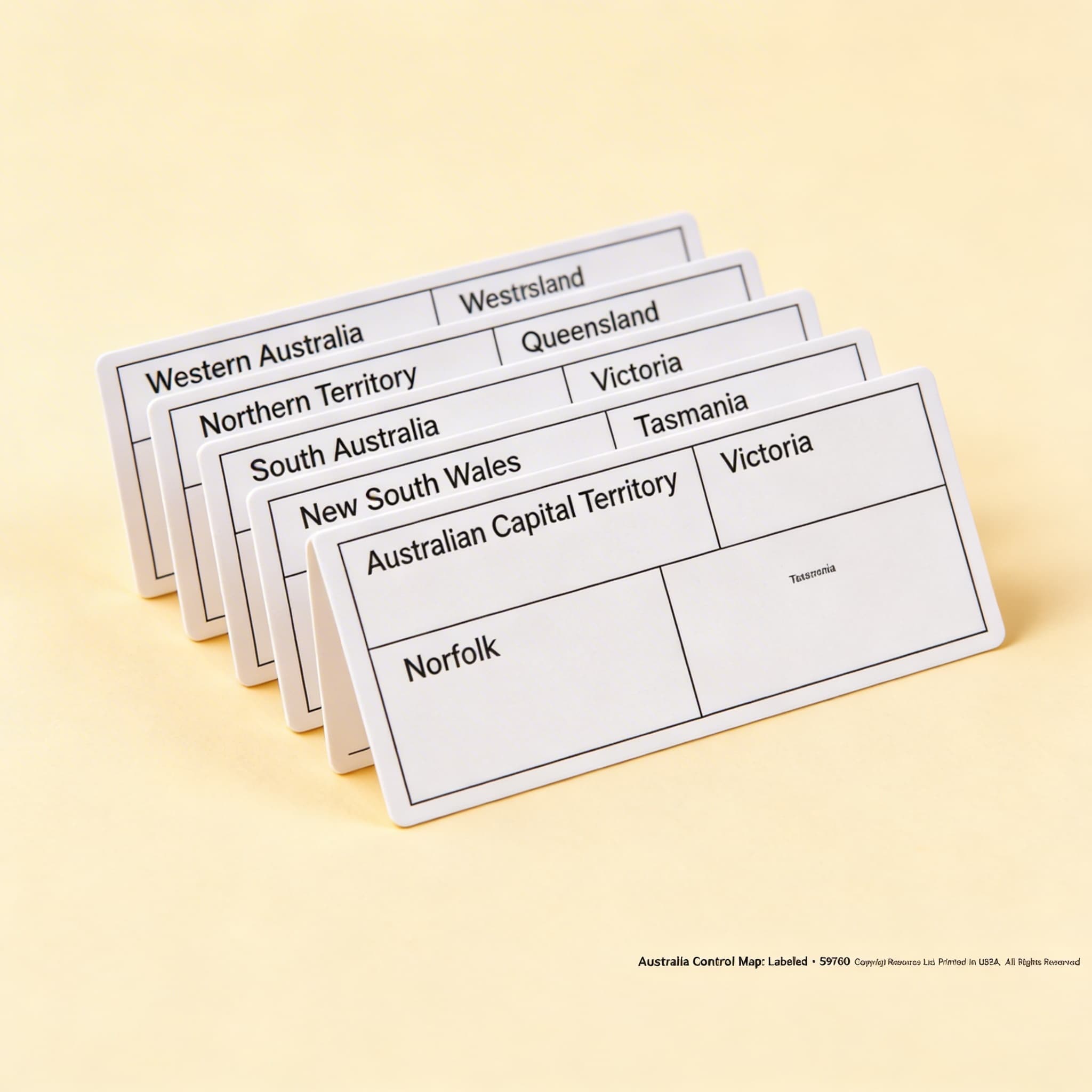 Kontrolní mapa Austrálie: s popisky — Katalogový pohled
