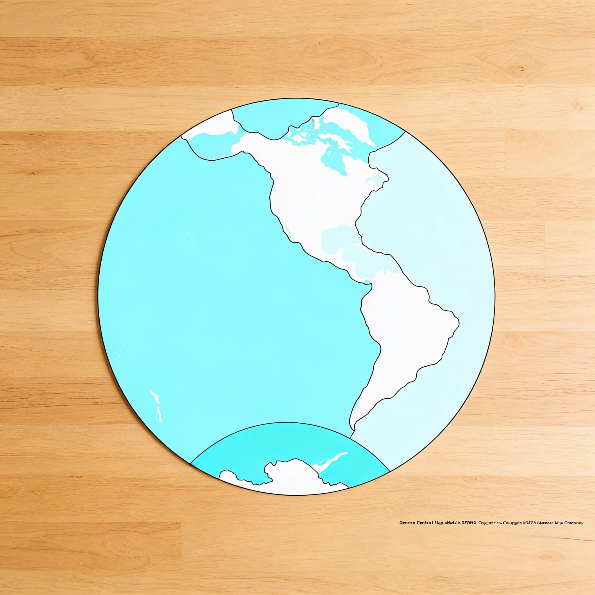 Kontrolná mapa oceánov: bez popisov — Bočný pohľad