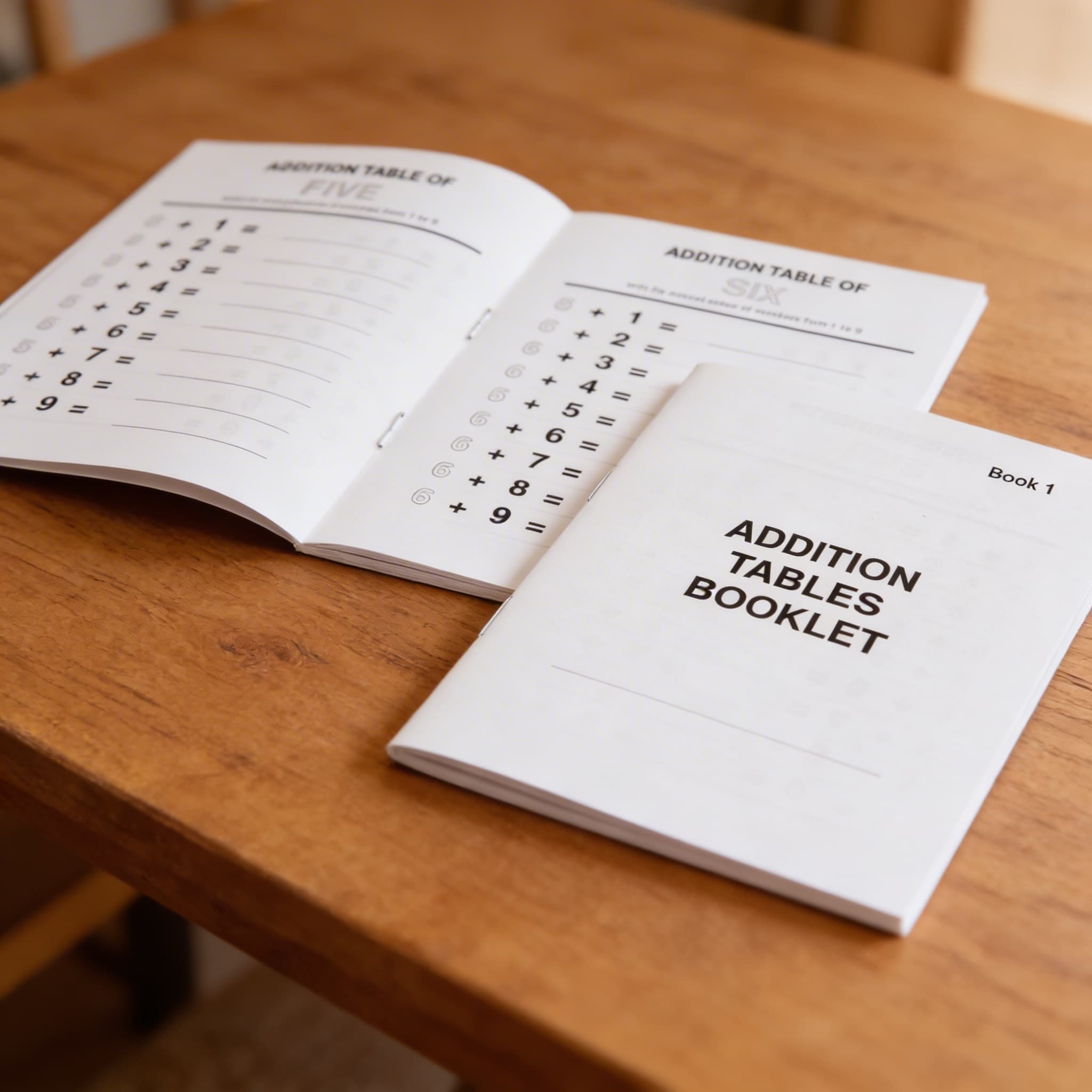 Sešit tabulek sčítání: 1 — Detailní pohled