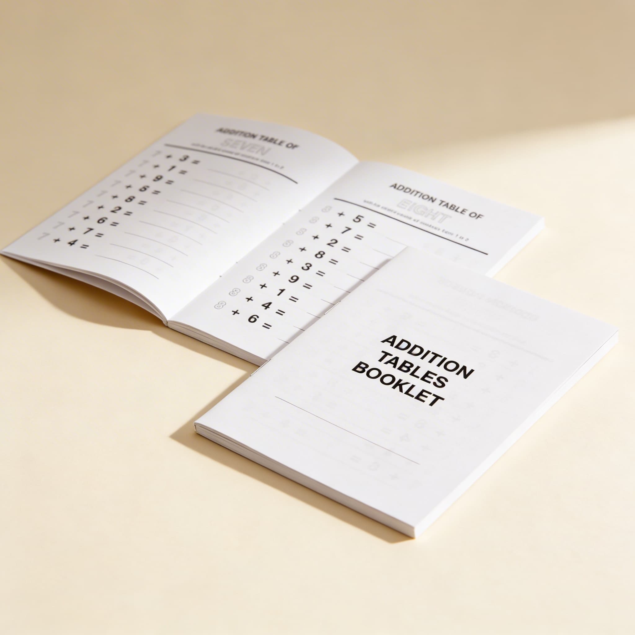 Sešit tabulek sčítání: 2 — Boční pohled