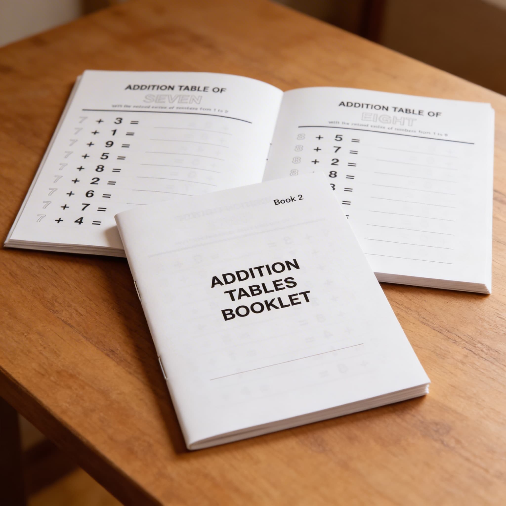 Sešit tabulek sčítání: 2 — Detailní pohled