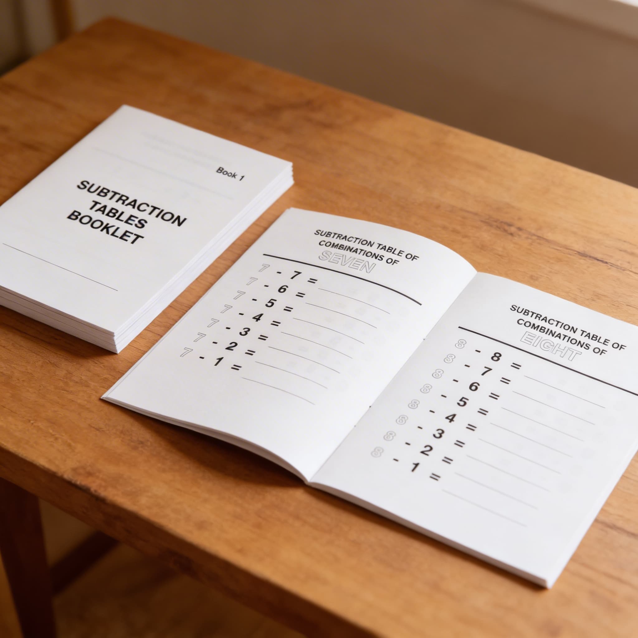 Sešit tabulek odčítání: 1 — Detailní pohled