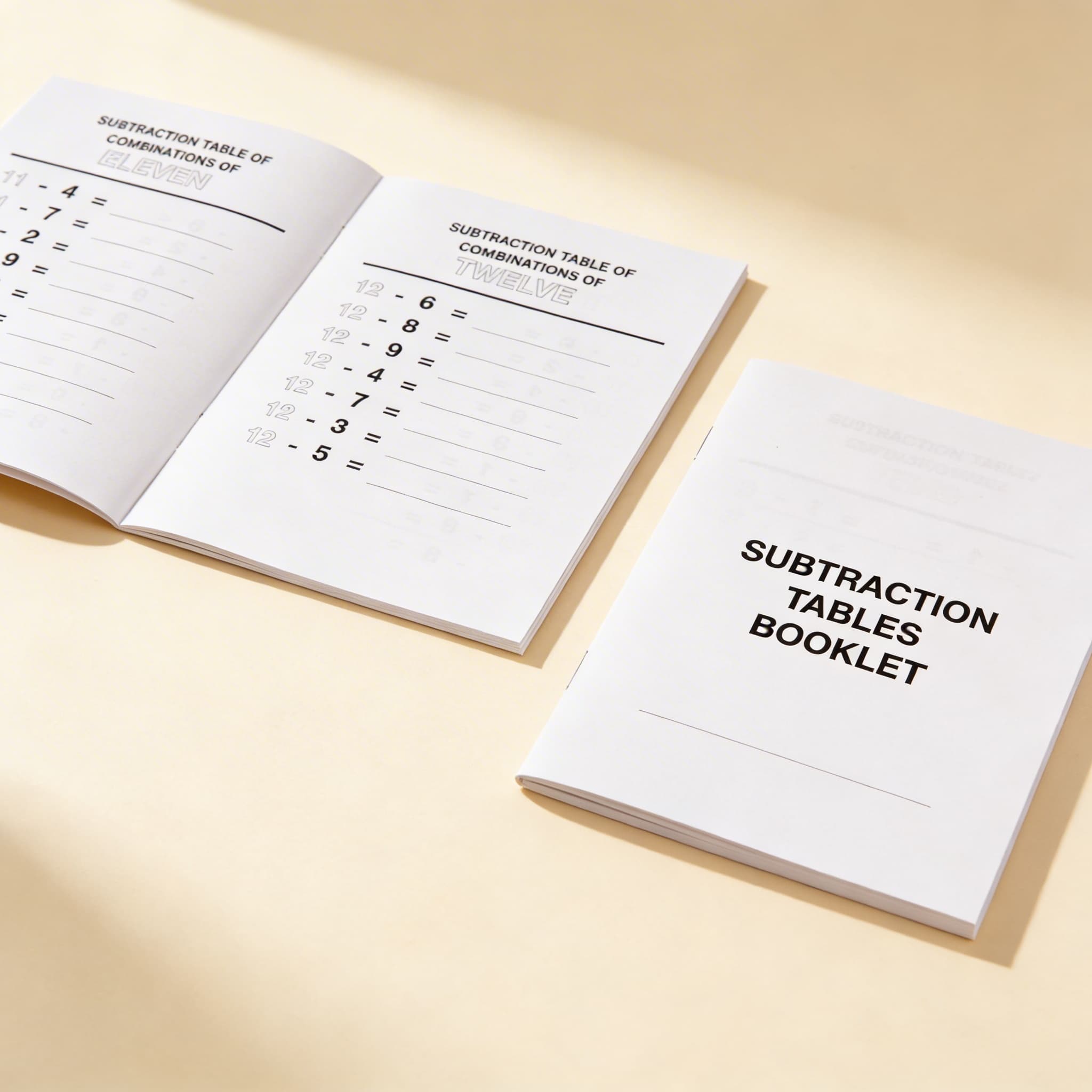 Sešit tabulek odčítání: 2 — Boční pohled