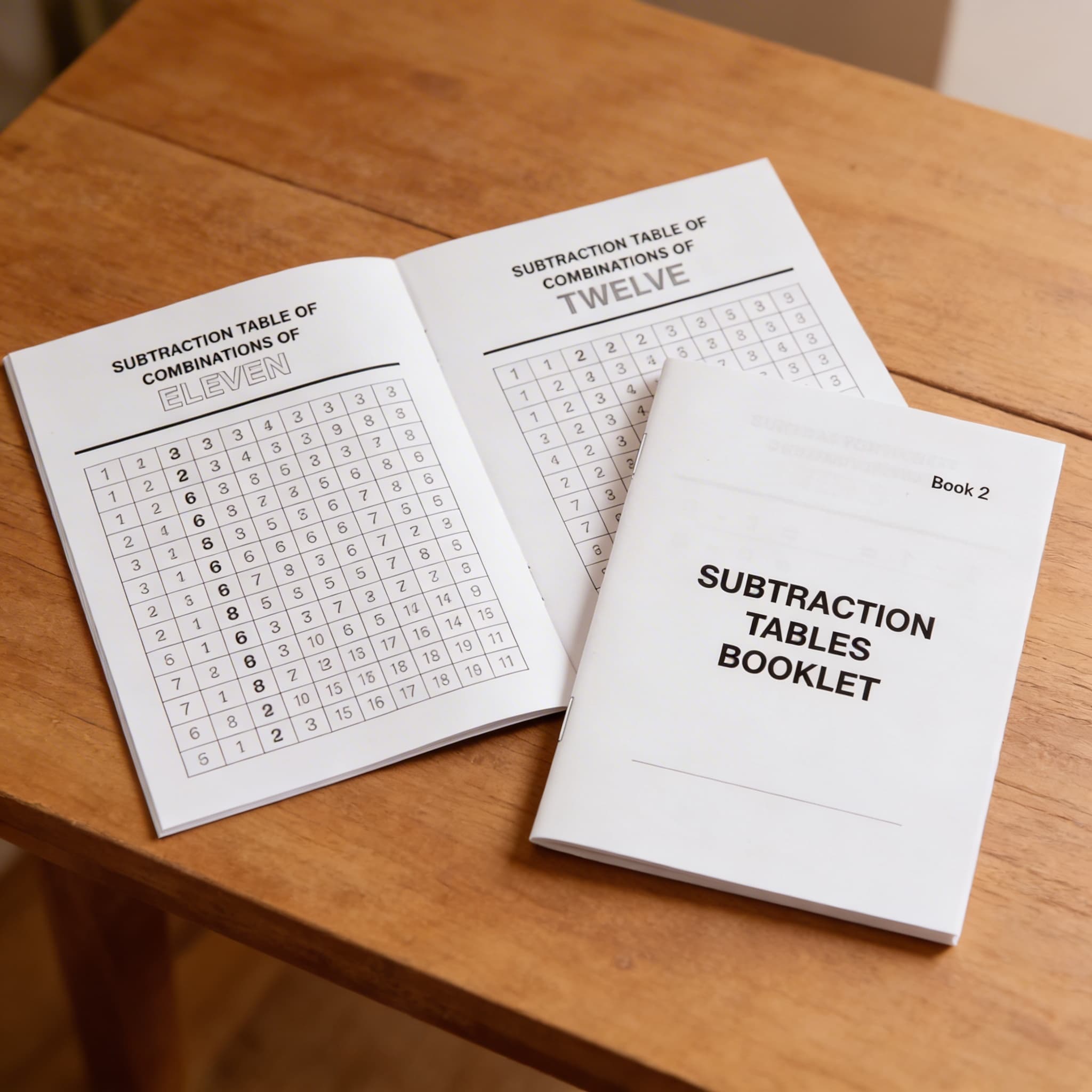 Sešit tabulek odčítání: 2 — Detailní pohled