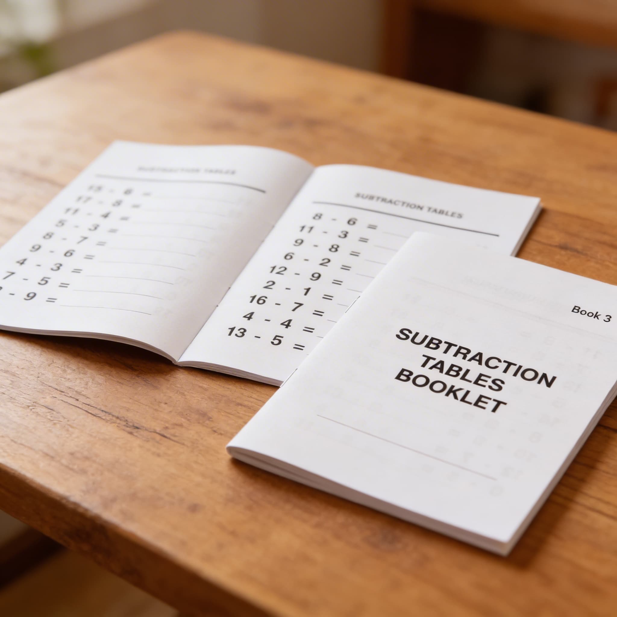 Sešit tabulek odčítání: 3 — Detailní pohled