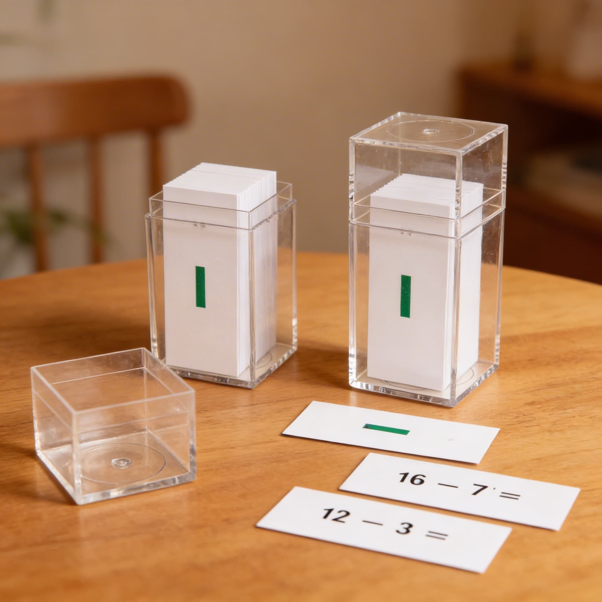 Úlohové lístky: pracovní tabulky odčítání — Detailní pohled