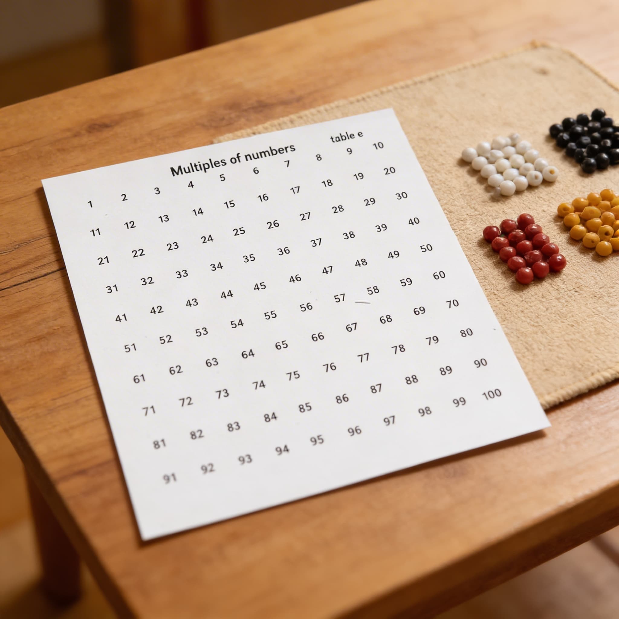 Vielfache der Zahlentabellen — Ansicht 3