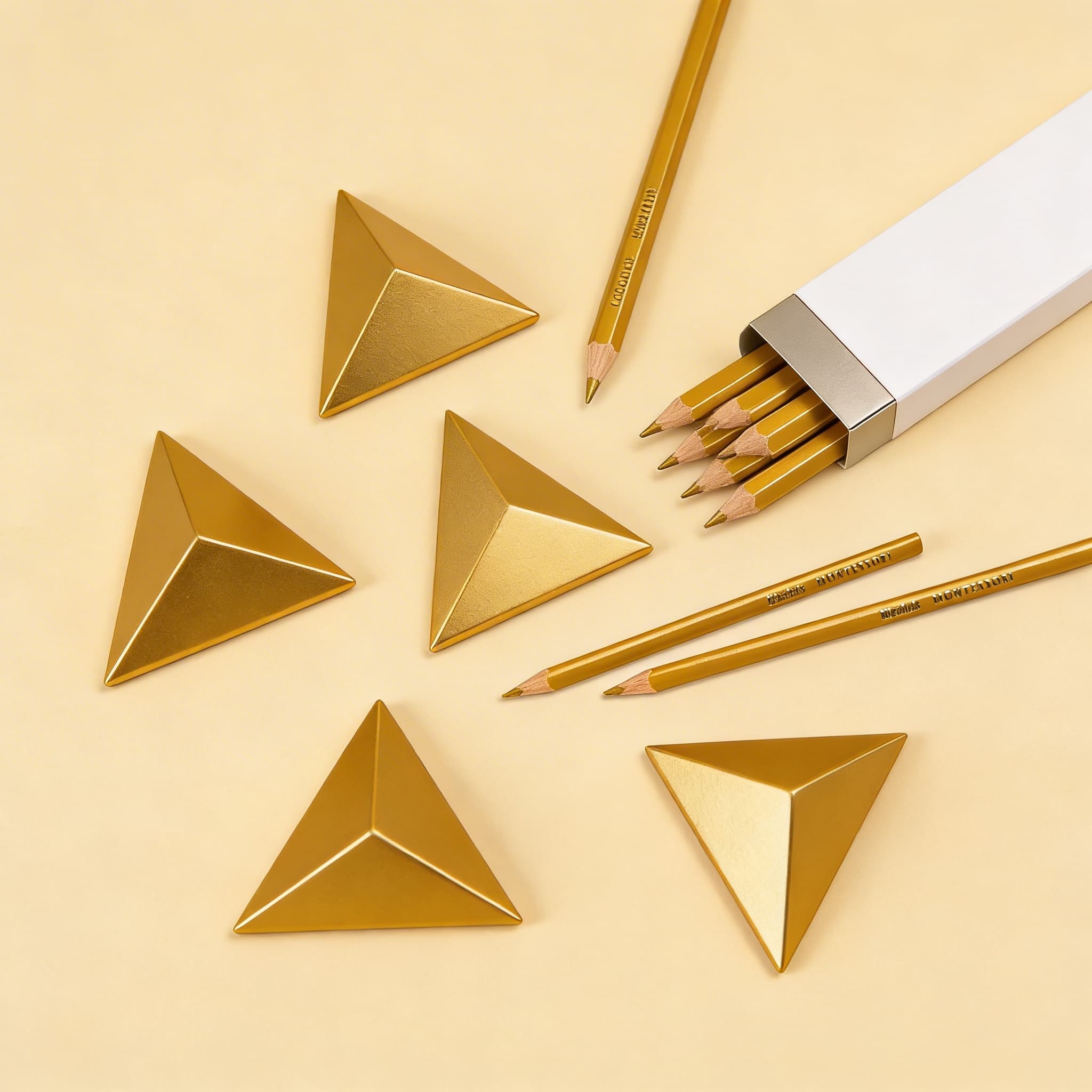 3-seitige Einsatzstifte: Goldfarbe — Seitenansicht