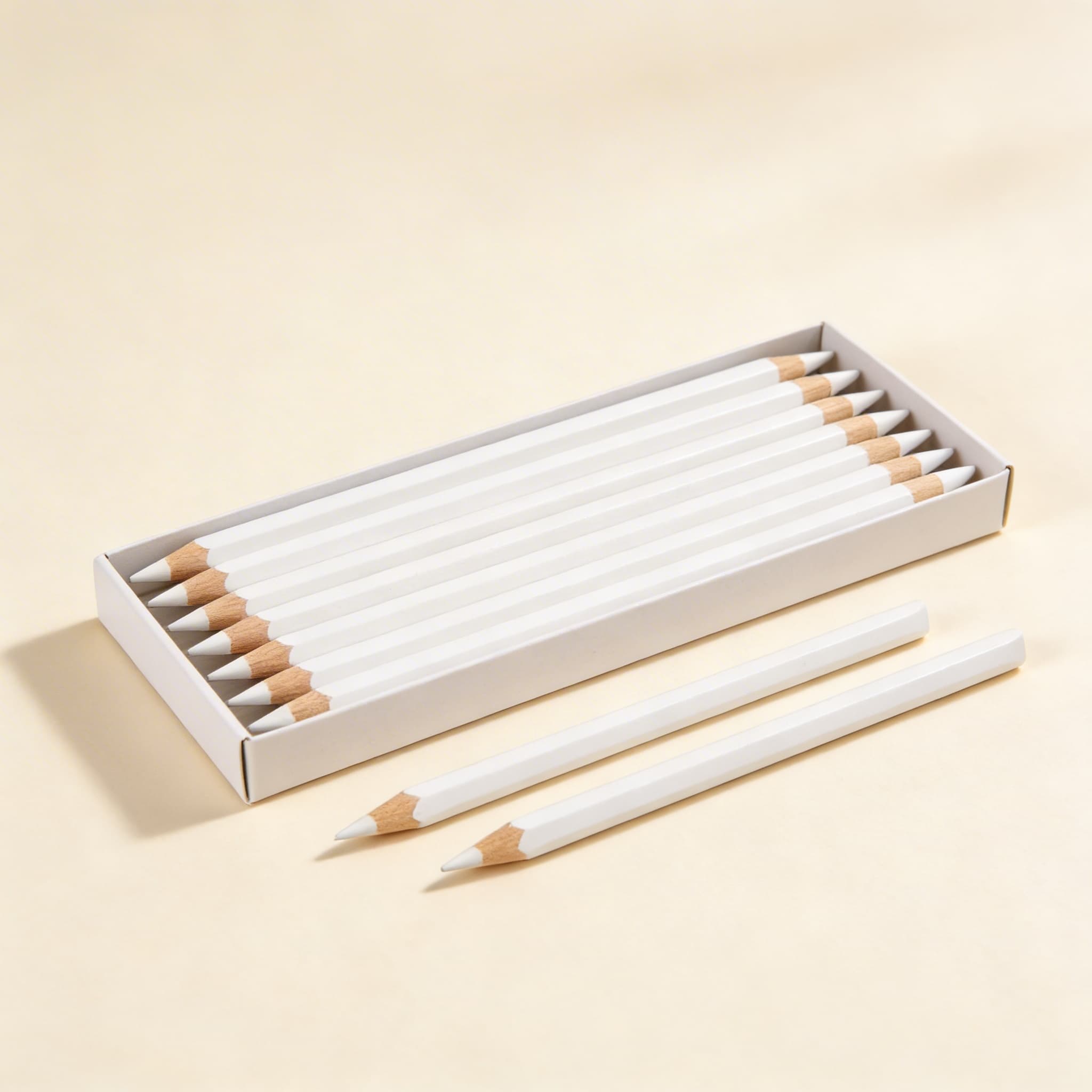 3-Sided Inset Pencils: White