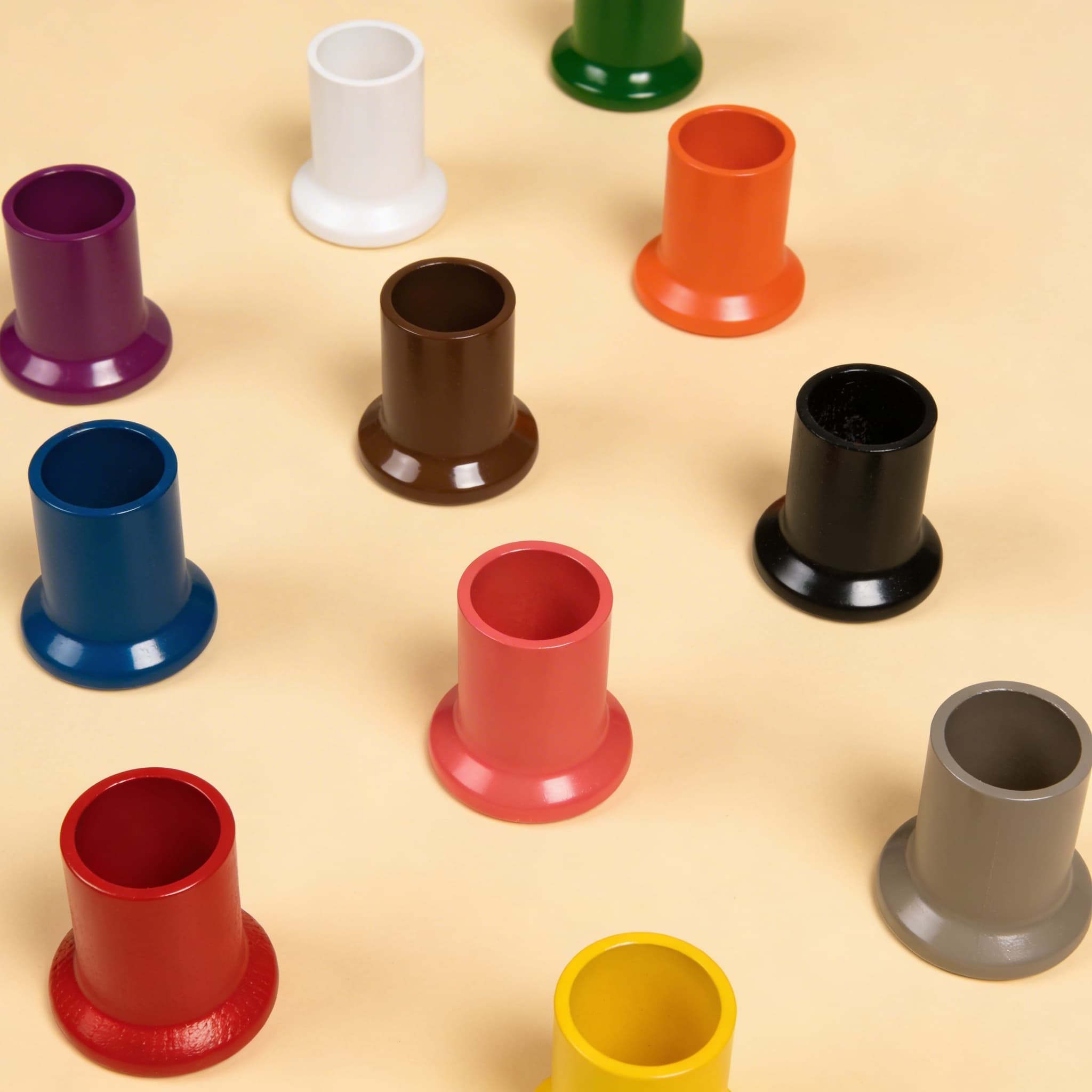 Farbige Stifthalter — 11er-Set für Metalleinsätze Arbeit — Seitenansicht