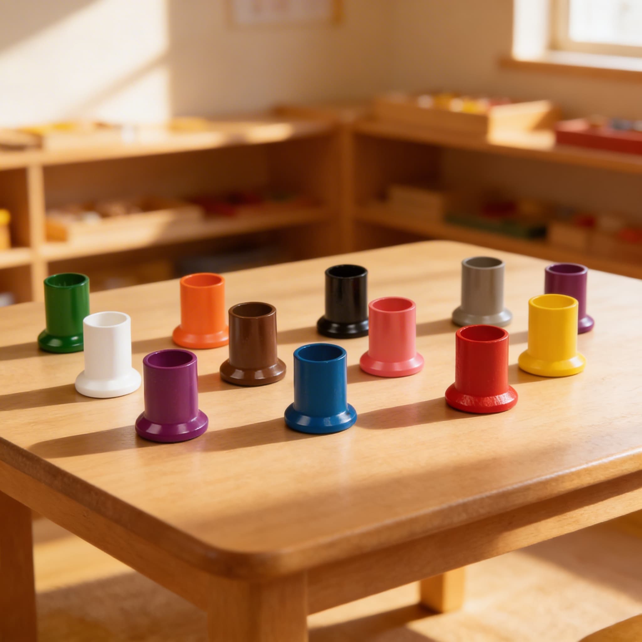 Farbige Stifthalter — 11er-Set für Metalleinsätze Arbeit — Im Einsatz