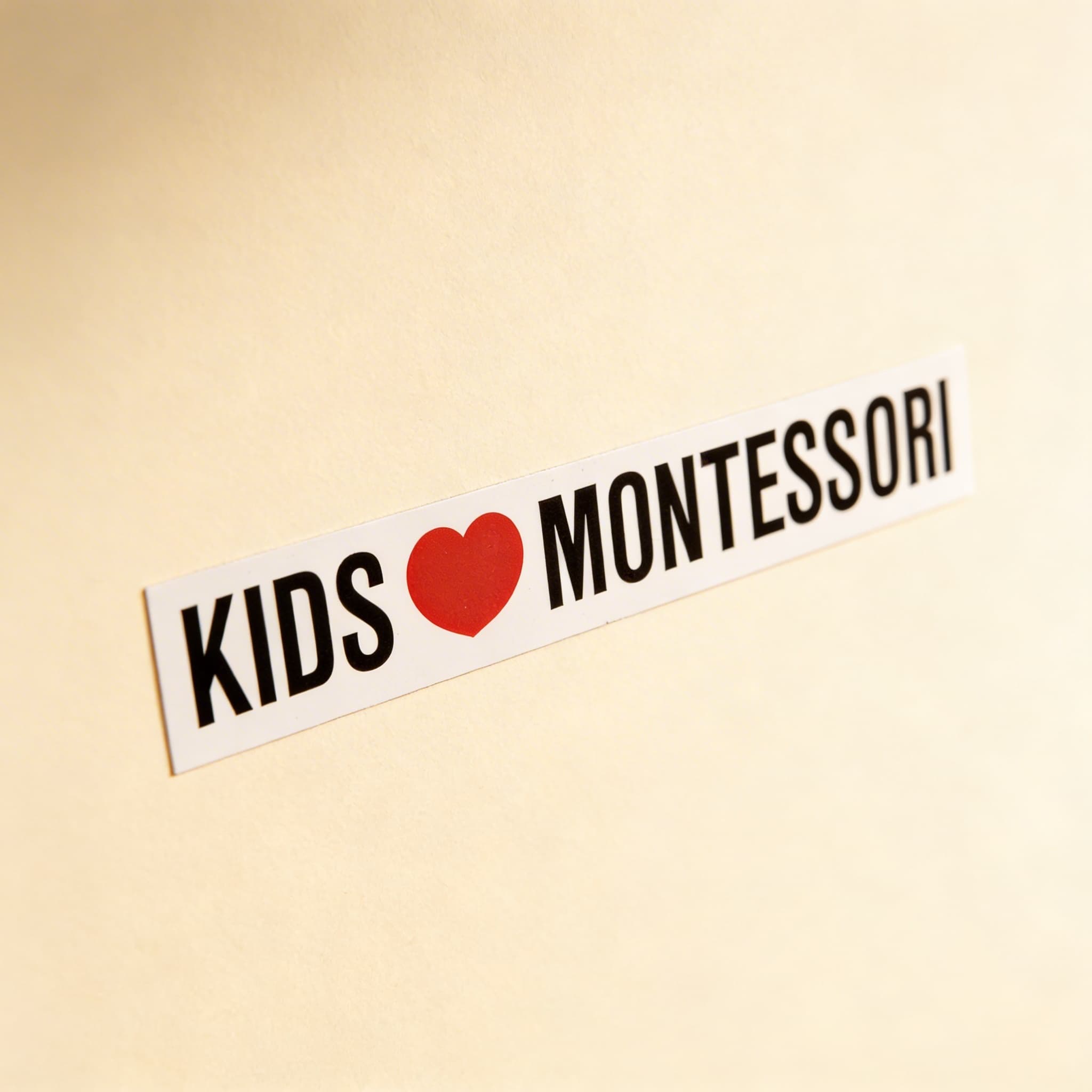 Vinylová nálepka: Děti milují Montessori: Boční pohled