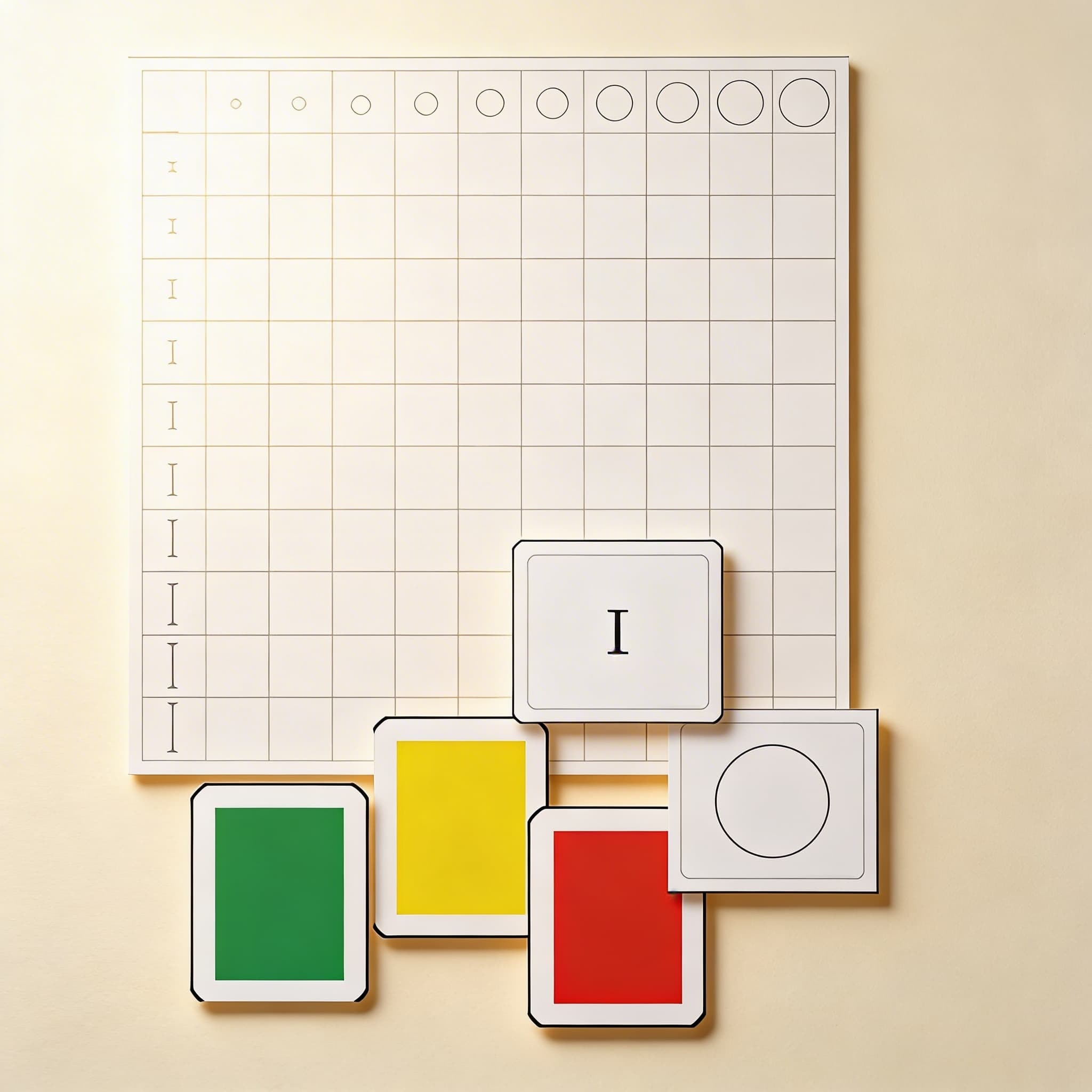 Tabulka válečků bez úchytek — Kontrolní karty pro rozlišování — Katalogový pohled