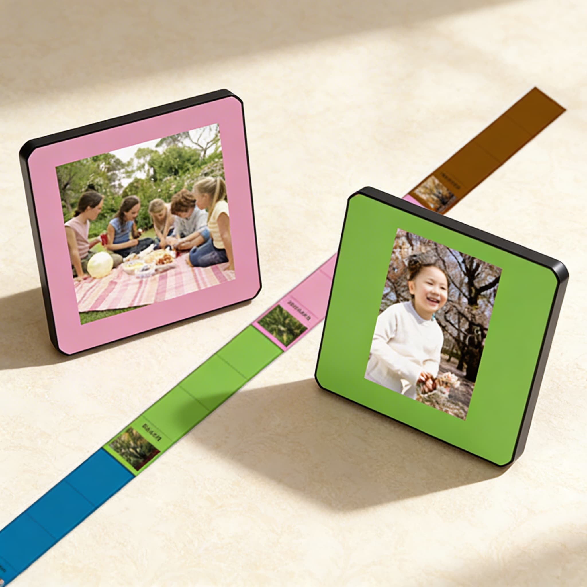 Časová osa ročních období a karty — Boční pohled