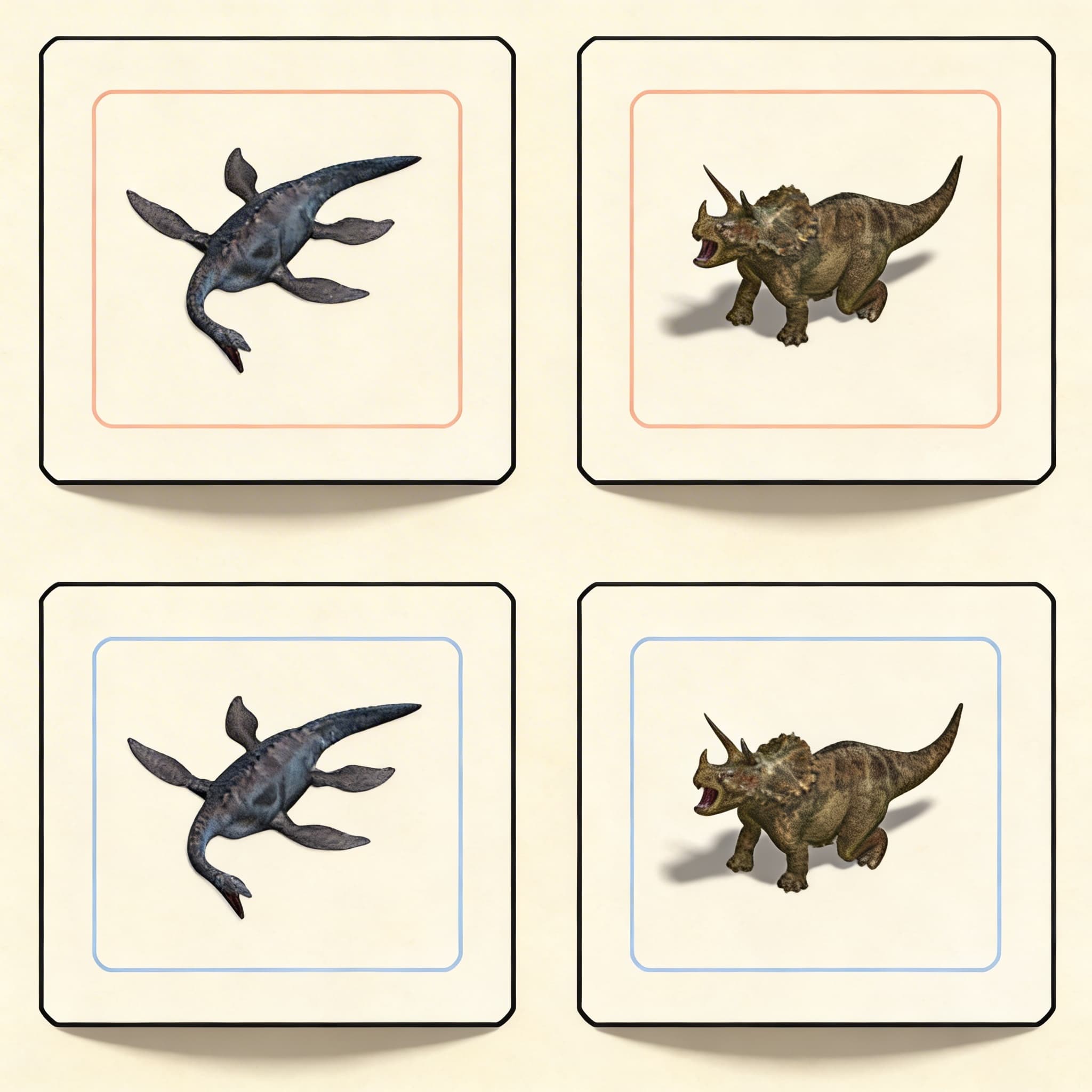 Přiřazovací karty dinosaurů — Katalogový pohled