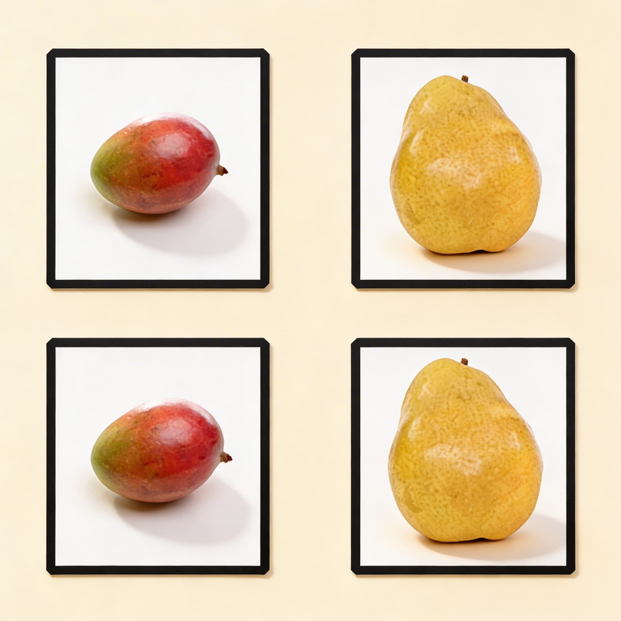 Trojdílné karty: Ovoce — Katalogový pohled