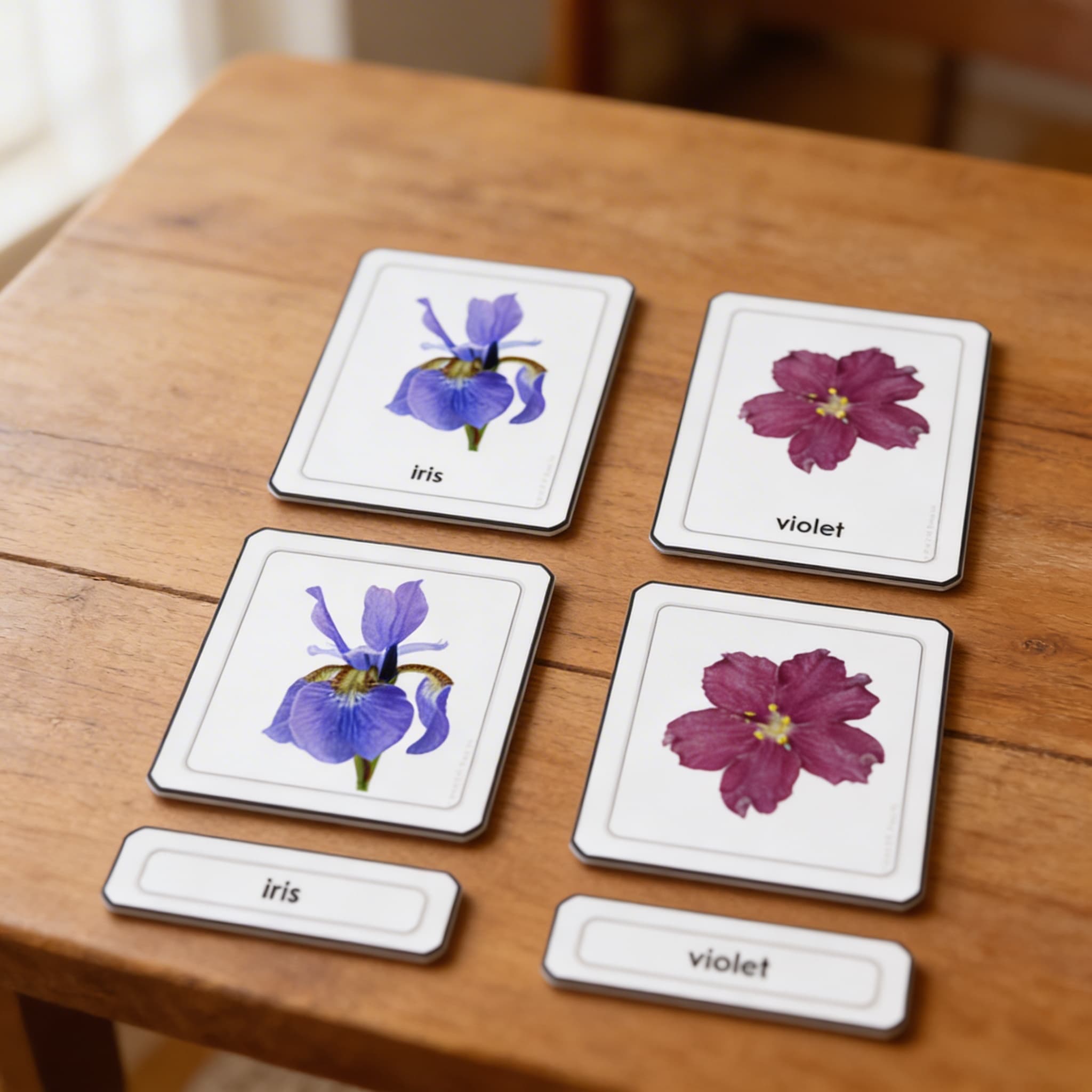 Trojdielne karty: Kvety — Detailný pohľad