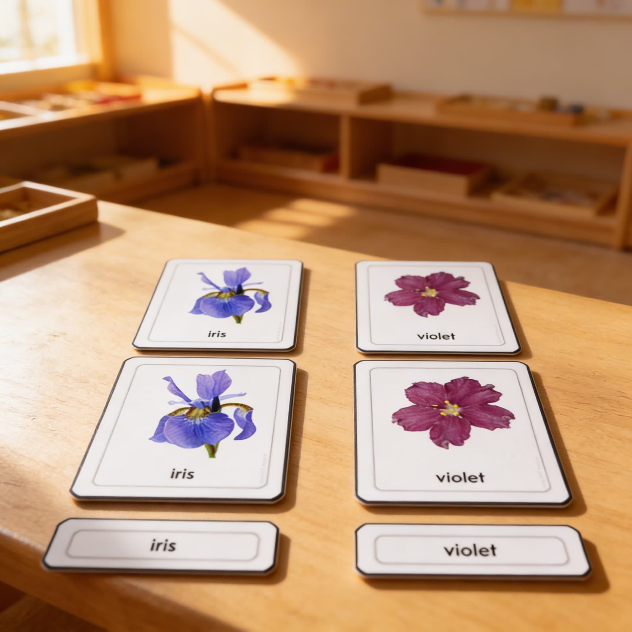 Trojdielne karty: Kvety — Pri použití