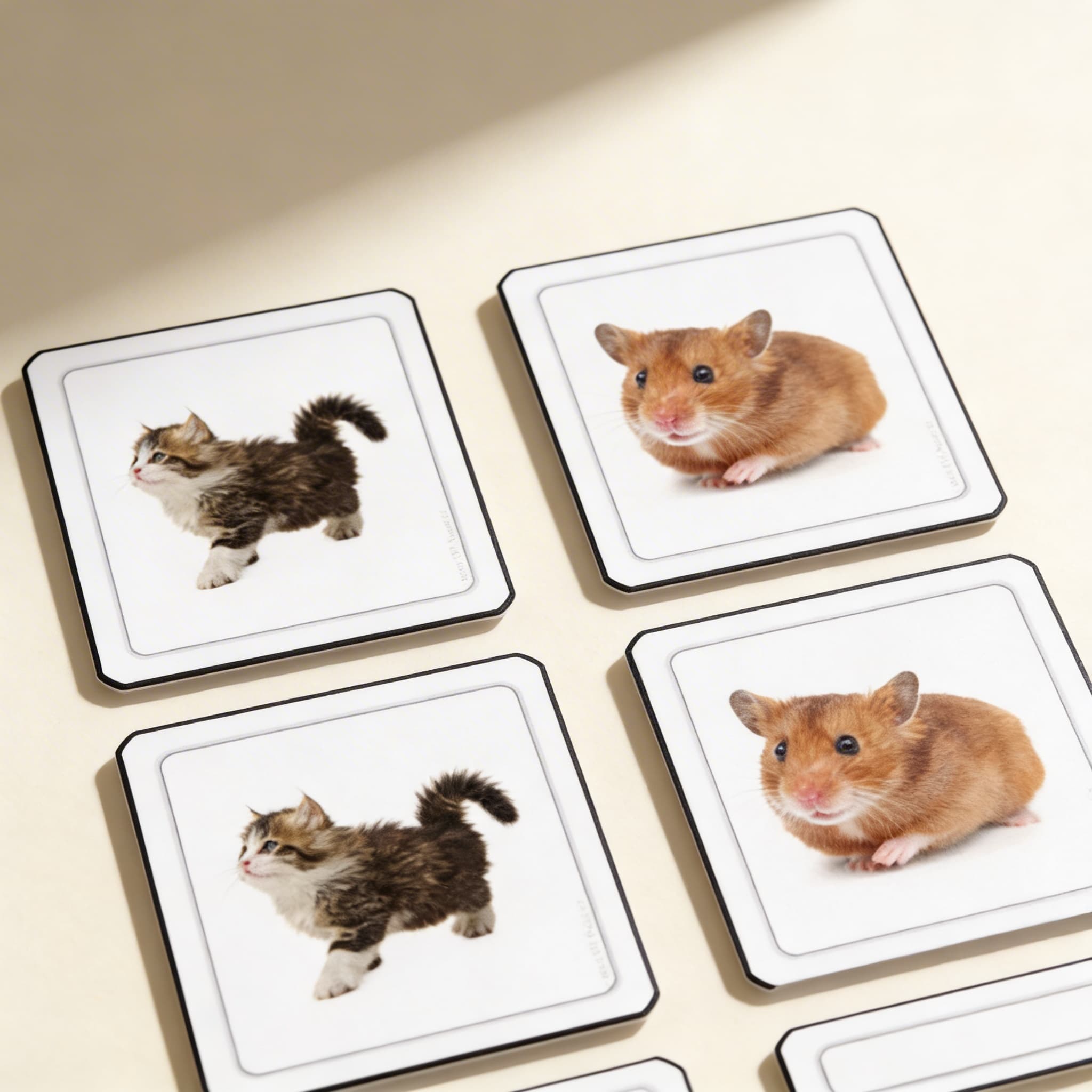 Domácí zvířata — třídílné karty — Boční pohled