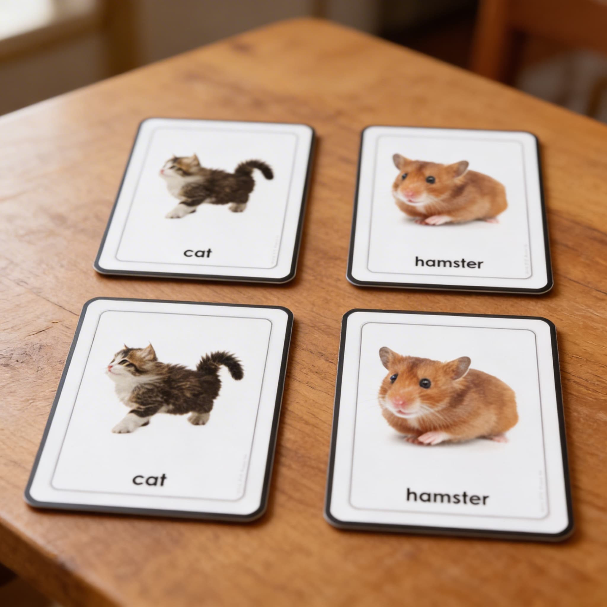 Domácí zvířata — třídílné karty — Detailní pohled