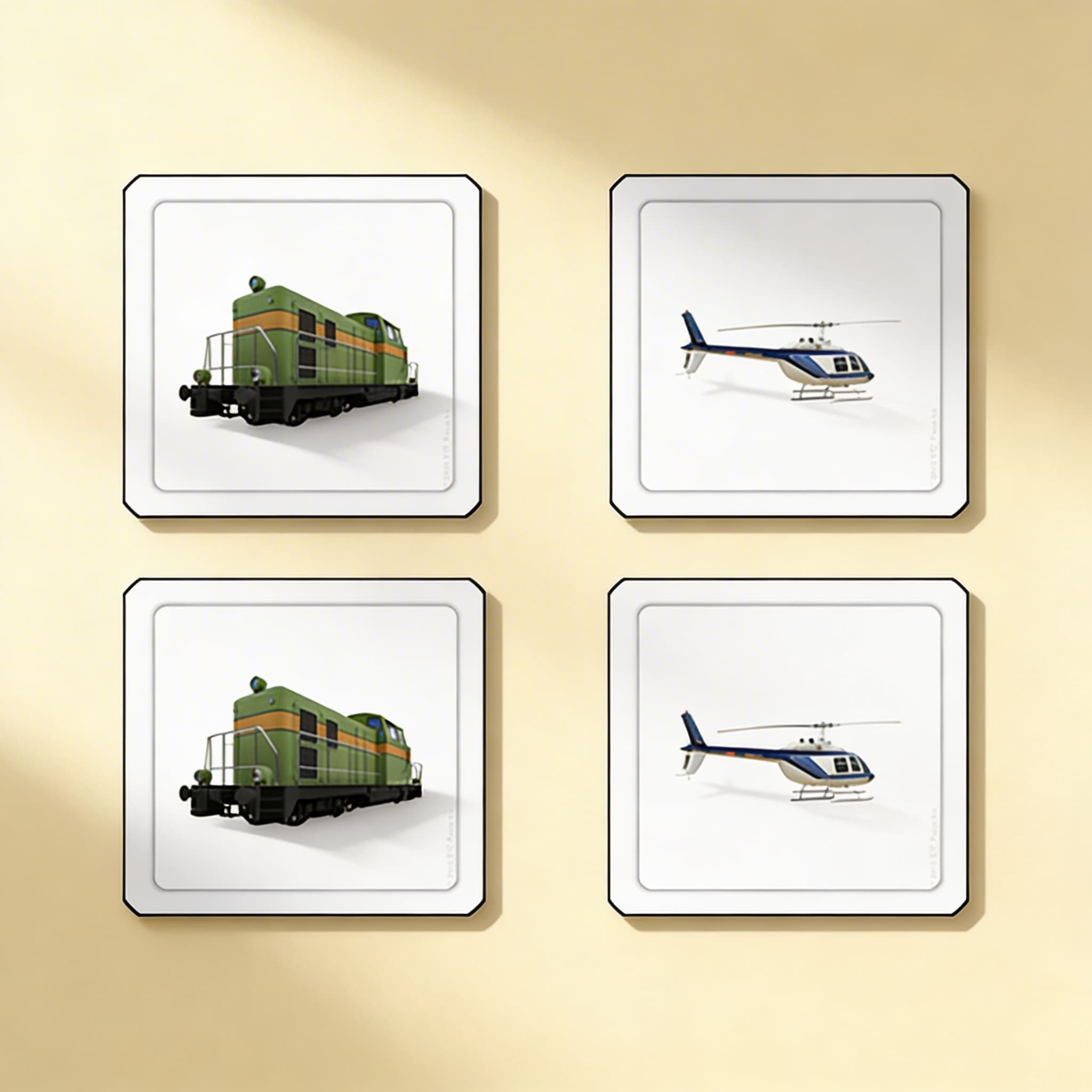 Doprava — Trojdielne karty — Bočný pohľad