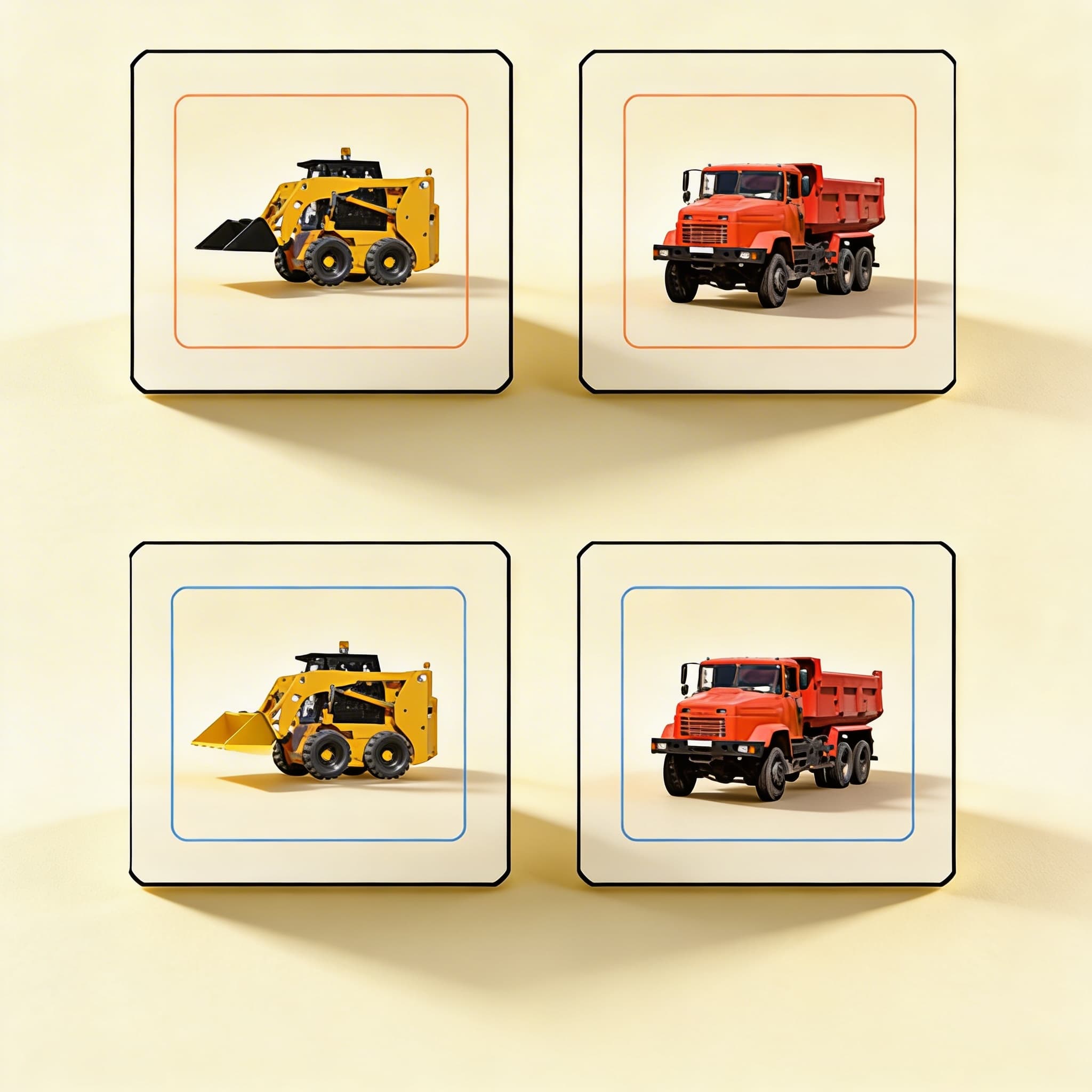 Baumaschinen-Zuordnungskarten — Katalogansicht