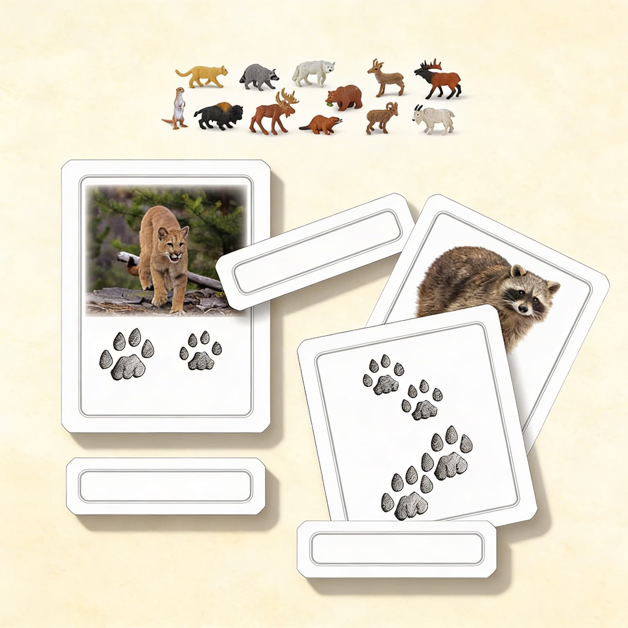 North American Animal Tracks With Objects