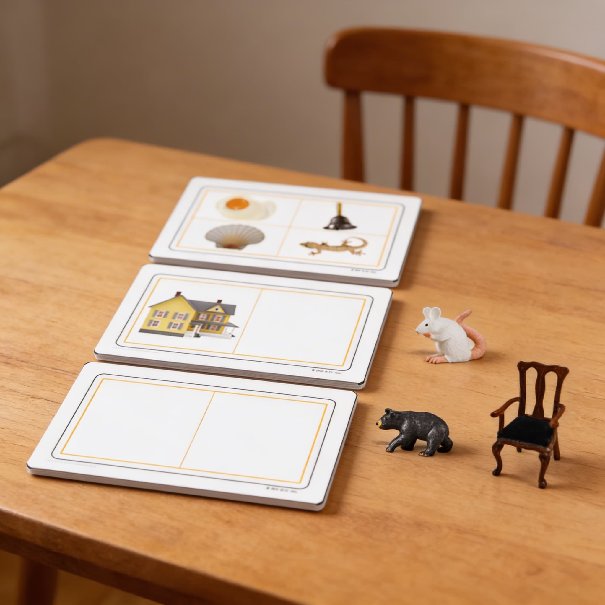 Rýmovacie aktivity s predmetmi — Detailný pohľad