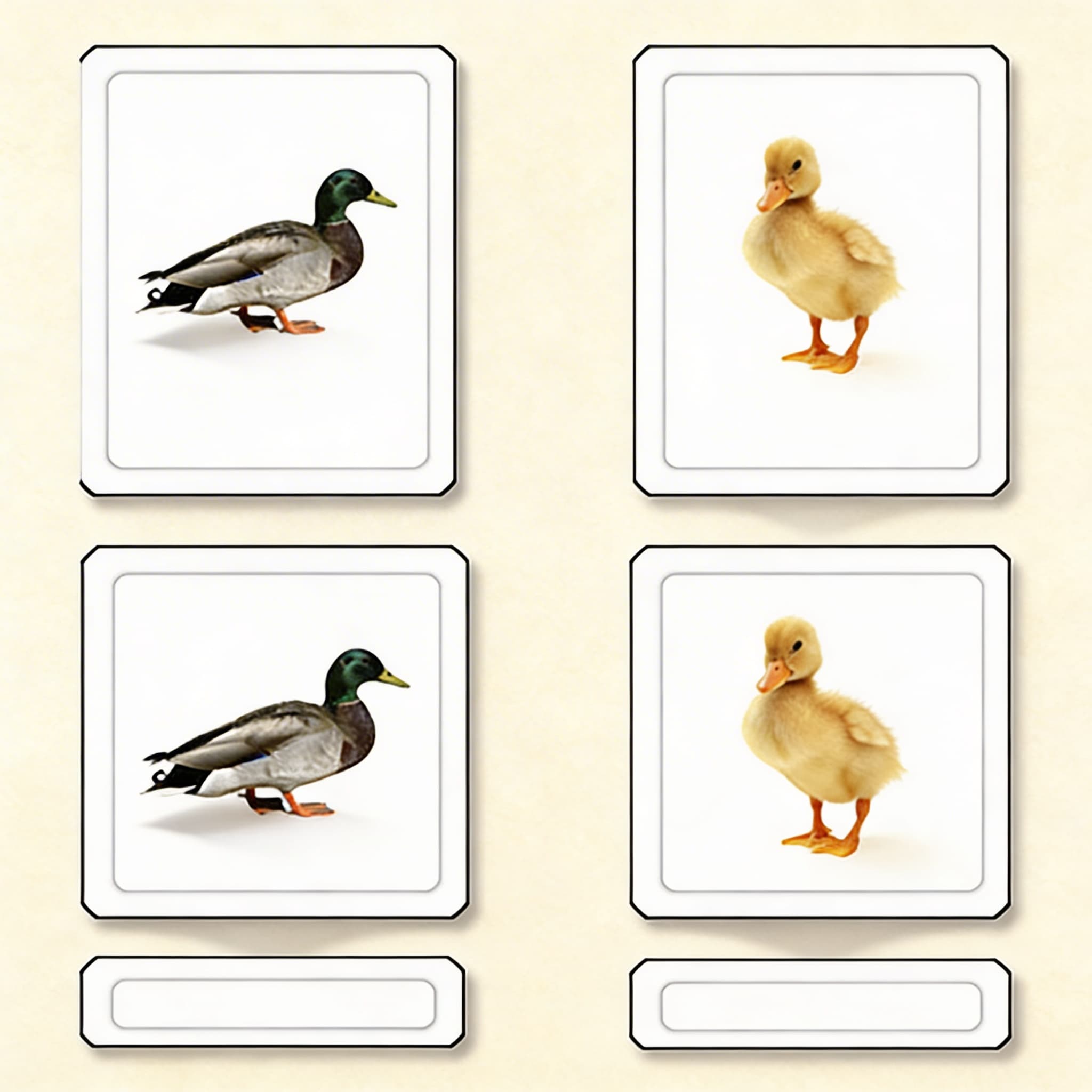 Mláďata zvířat — třídílné karty — Katalogový pohled