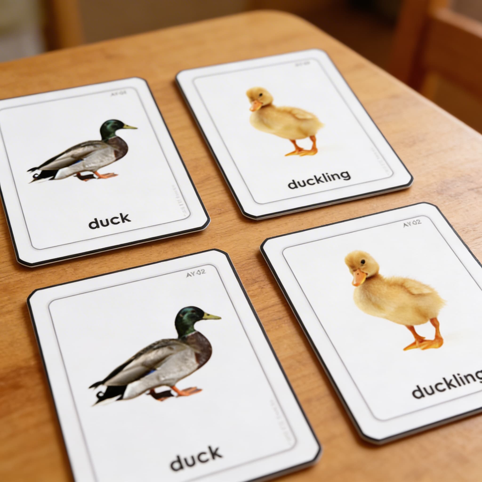 Mláďata zvířat — třídílné karty — Detailní pohled