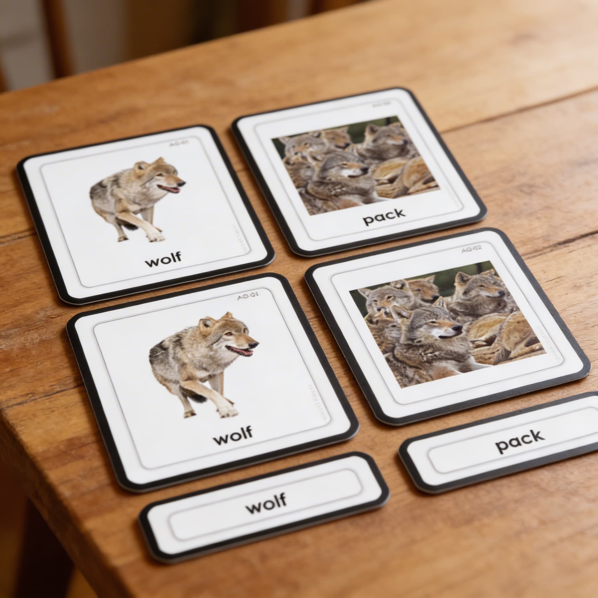 Skupiny zvířat — třídílné karty — Detailní pohled