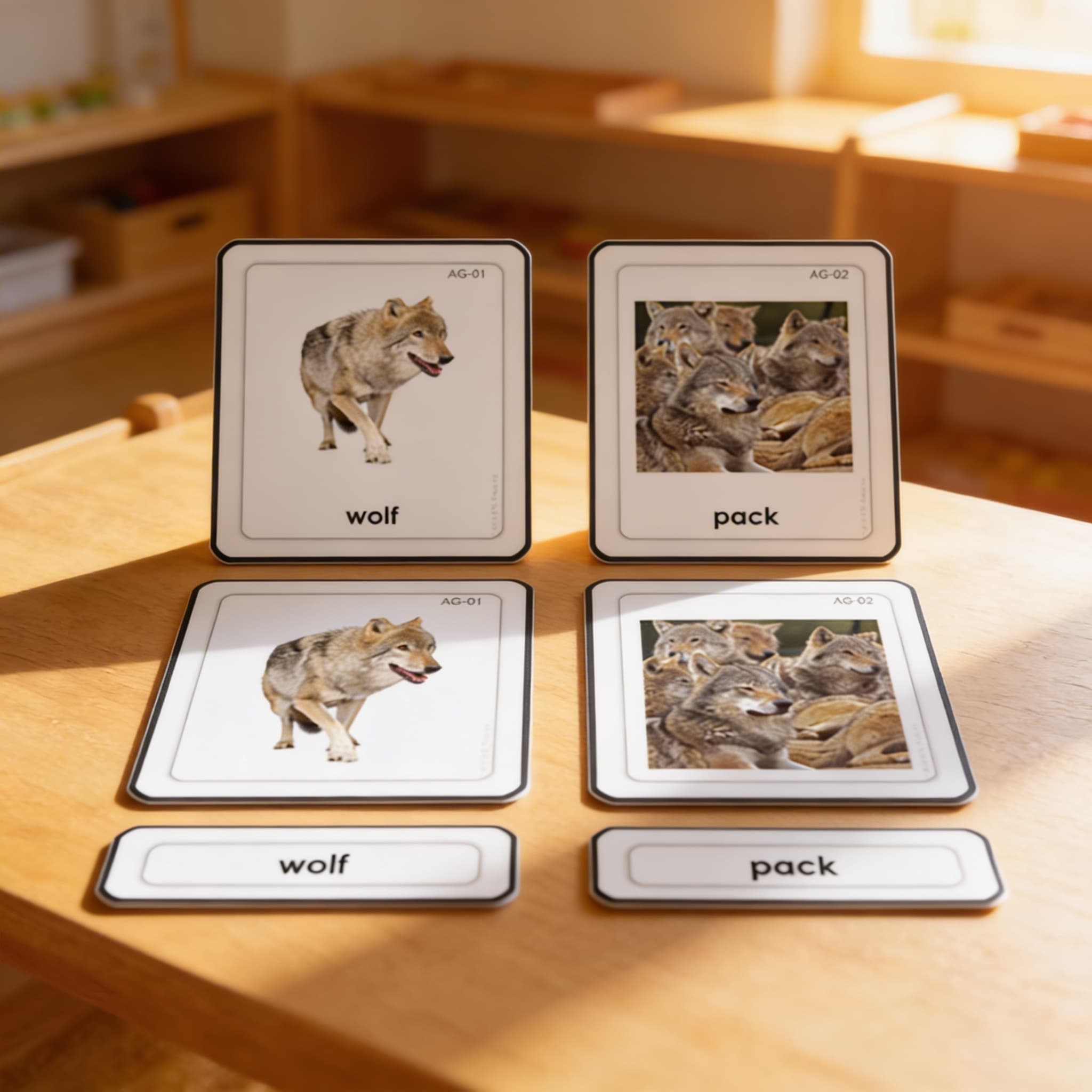 Skupiny zvířat — třídílné karty — Při použití