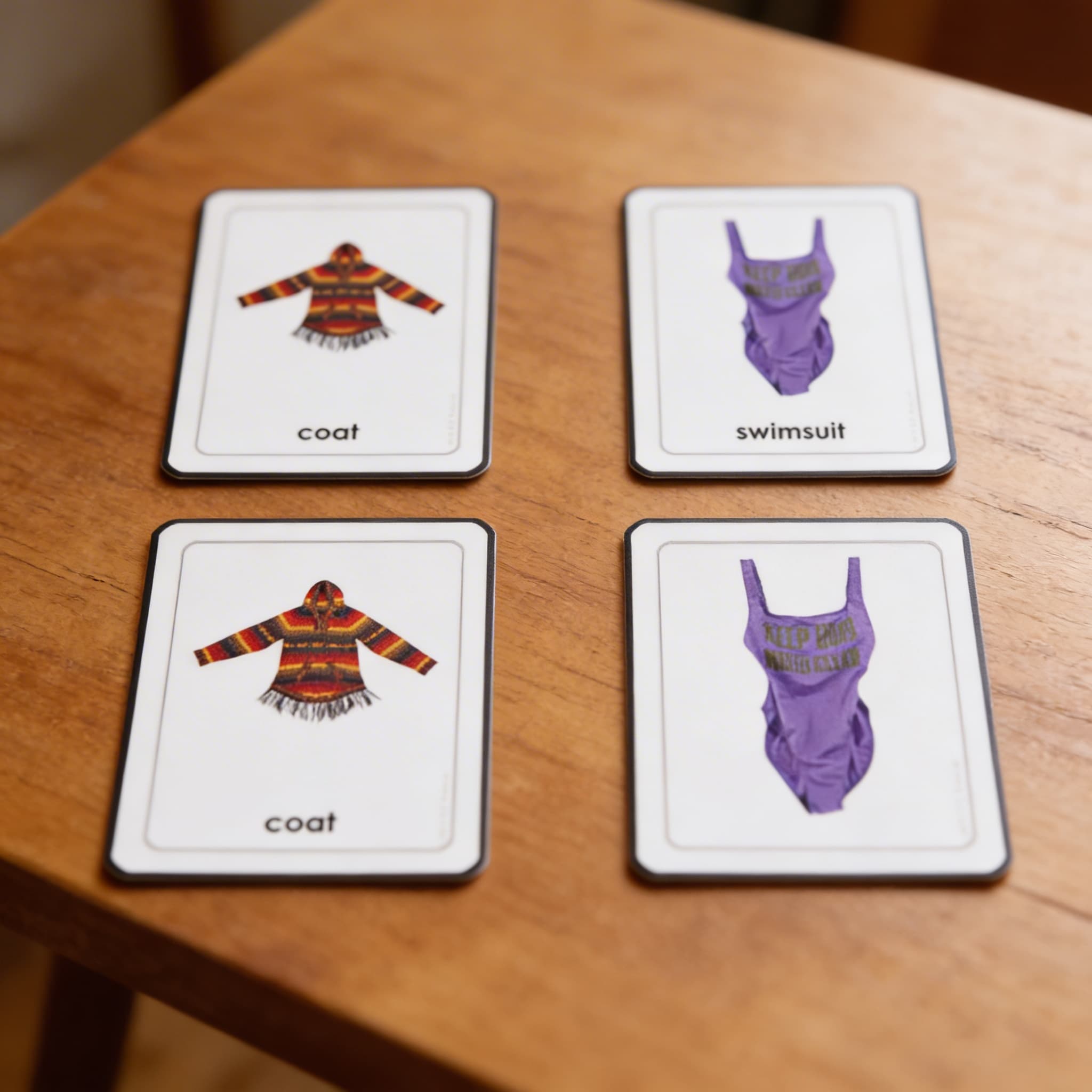 Oblečení — 3-dílné karty — Detailní pohled