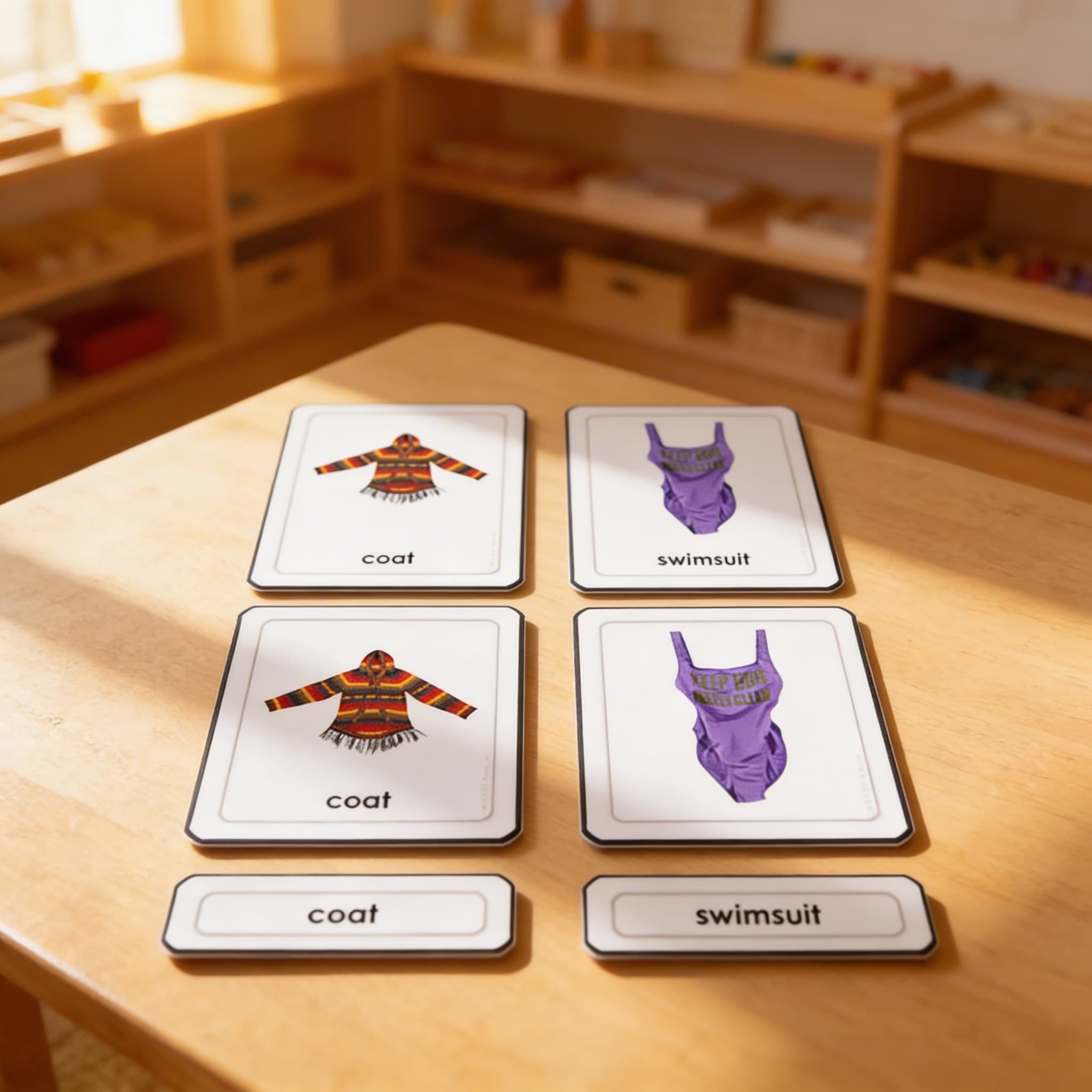 Oblečení — 3-dílné karty — Při použití