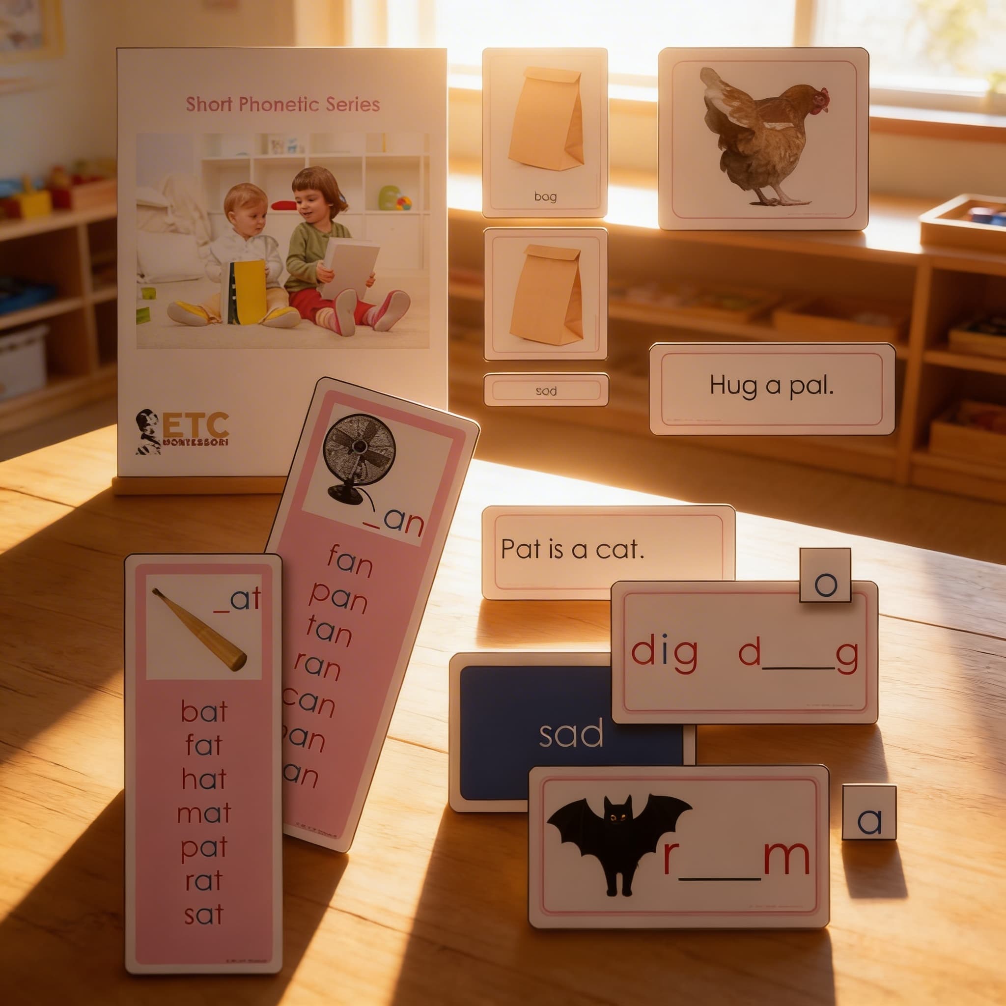 Růžová fonetická série — první čtení s krátkými slovy — Při použití