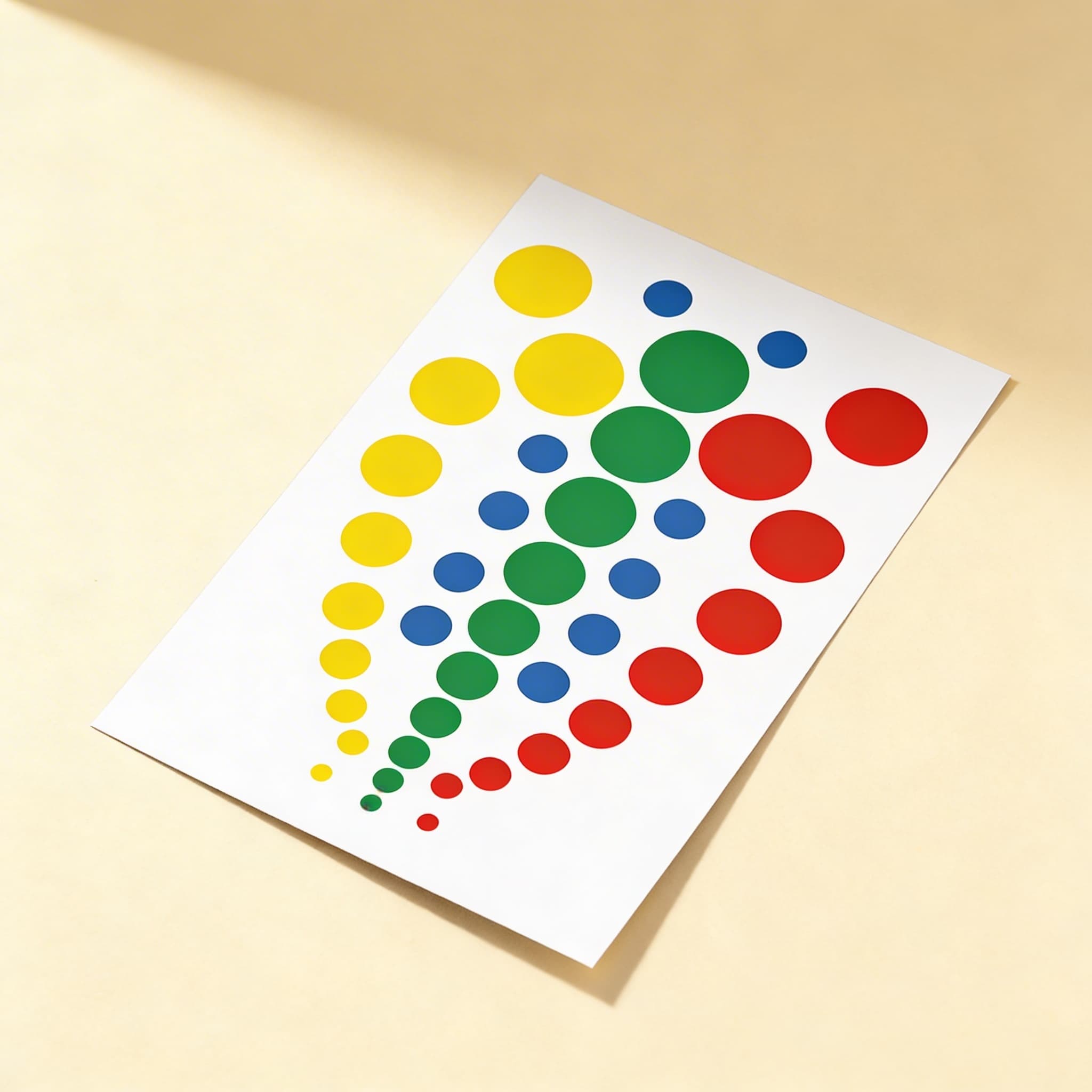 Vzorové karty barevných válců — Vizuální rozlišovací cvičení — Boční pohled