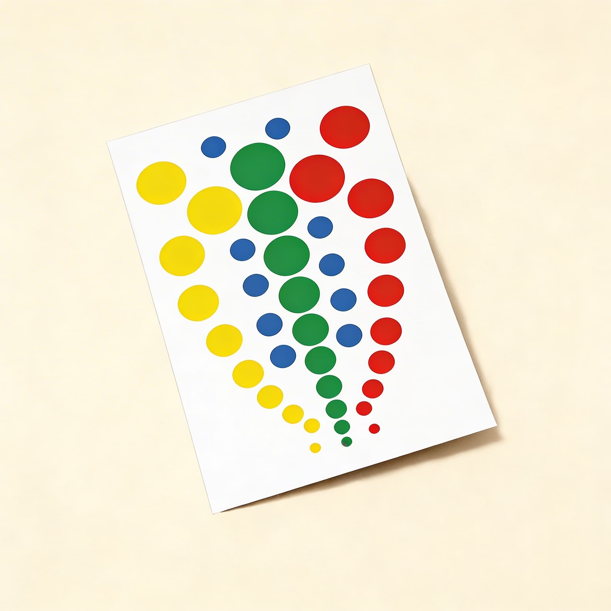 Vzorové karty barevných válců — Vizuální rozlišovací cvičení — Katalogový pohled