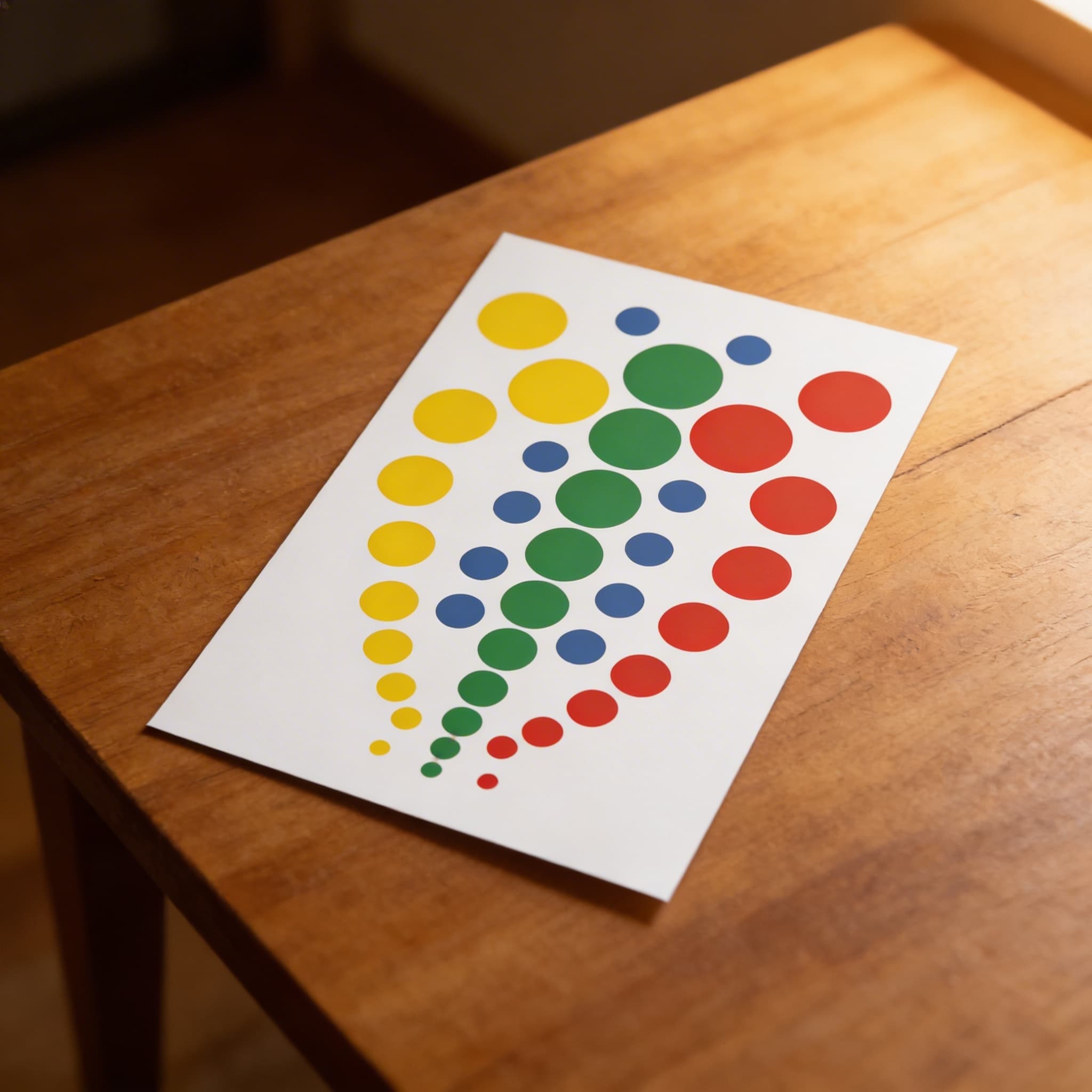 Vzorové karty barevných válců — Vizuální rozlišovací cvičení — Detailní pohled